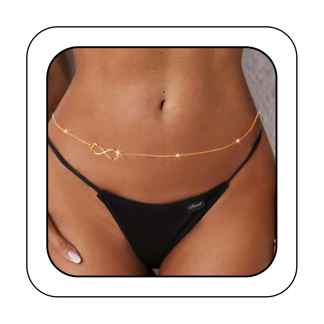 Boho Bikini Waist Chain - Minimalist Summer Belly Jewelry for Women | Beach Body Accessories for Swimwear, Music Festivals & Vacation Style