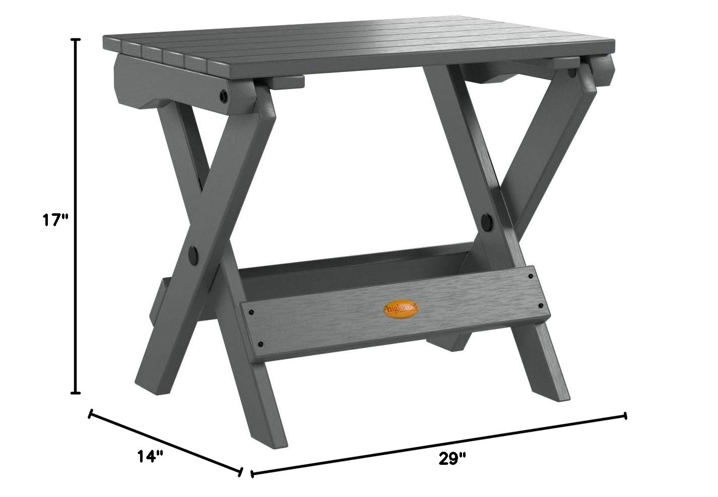 Highwood Folding Adirondack Side Table - Durable Teak Finish Outdoor Patio Furniture for Poolside, Beach, Garden & Deck Relaxation