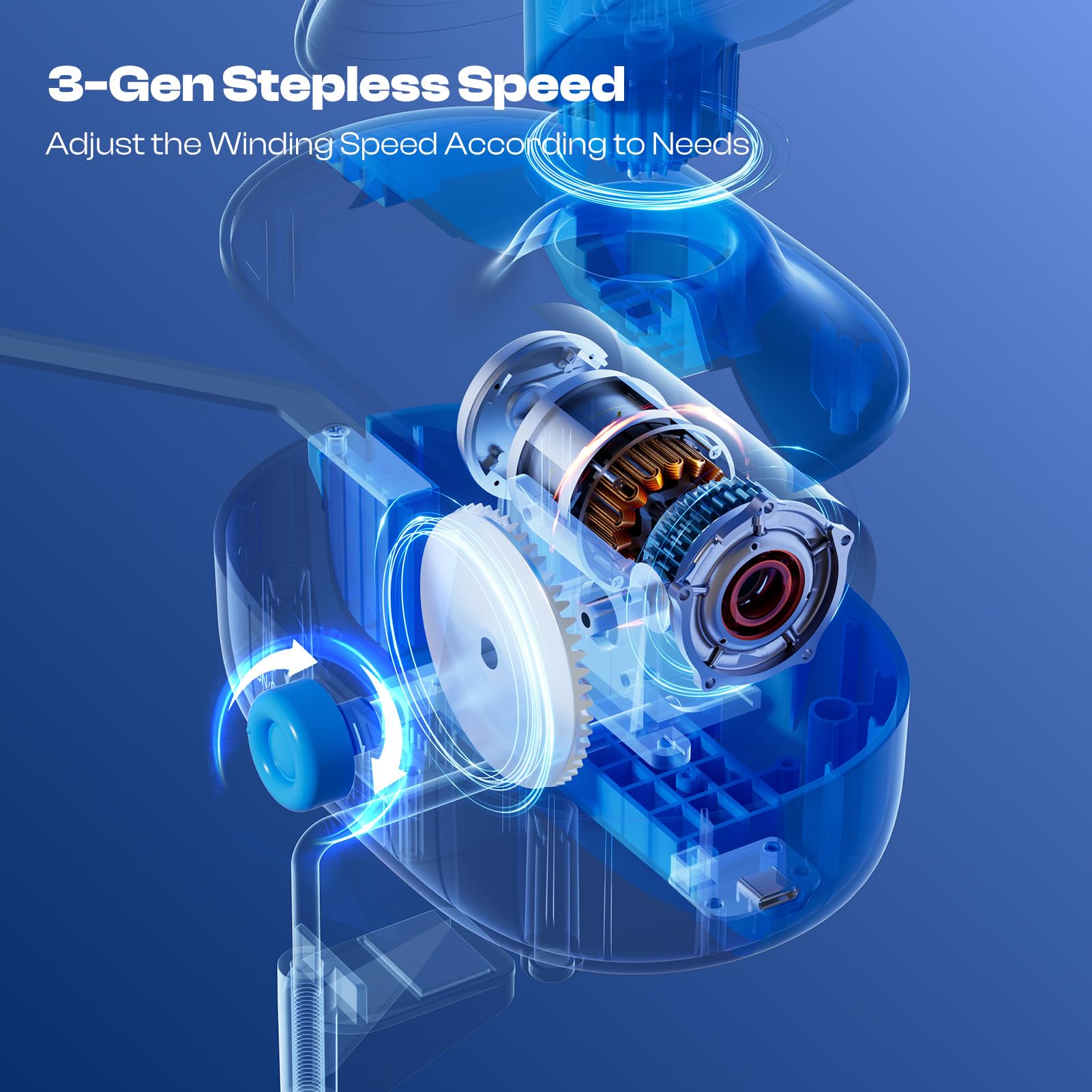 Electric Yarn Ball Winder Machine - 10oz Large Automatic Yarn Winder with Dual-Spring Tension & Stepless Speed - Perfect for Crocheting, Knitting & DIY Yarn Cakes (Blue) - Ideal for Crafters, Knitters & Crochet Lovers at Home or Studio