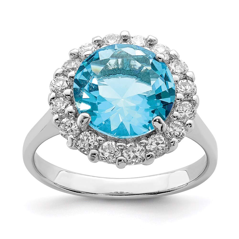 925 Sterling Silver Blue & Clear Cubic Zirconia Ring for Women | Elegant Fine Jewelry Gift for Her | Perfect for Anniversaries, Birthdays & Special Occasions
