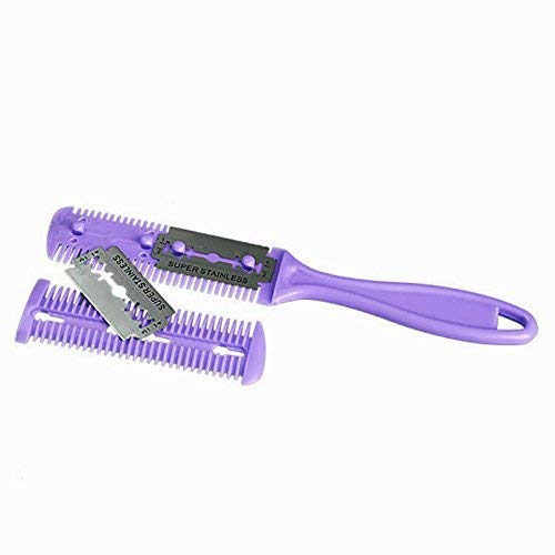 GOTOP Razor Comb with 2 Replacement Blades - Professional Hair Thinning & Cutting Tool for Men and Women - Double Edge Razor Comb for Precise Haircuts at Home or Salon