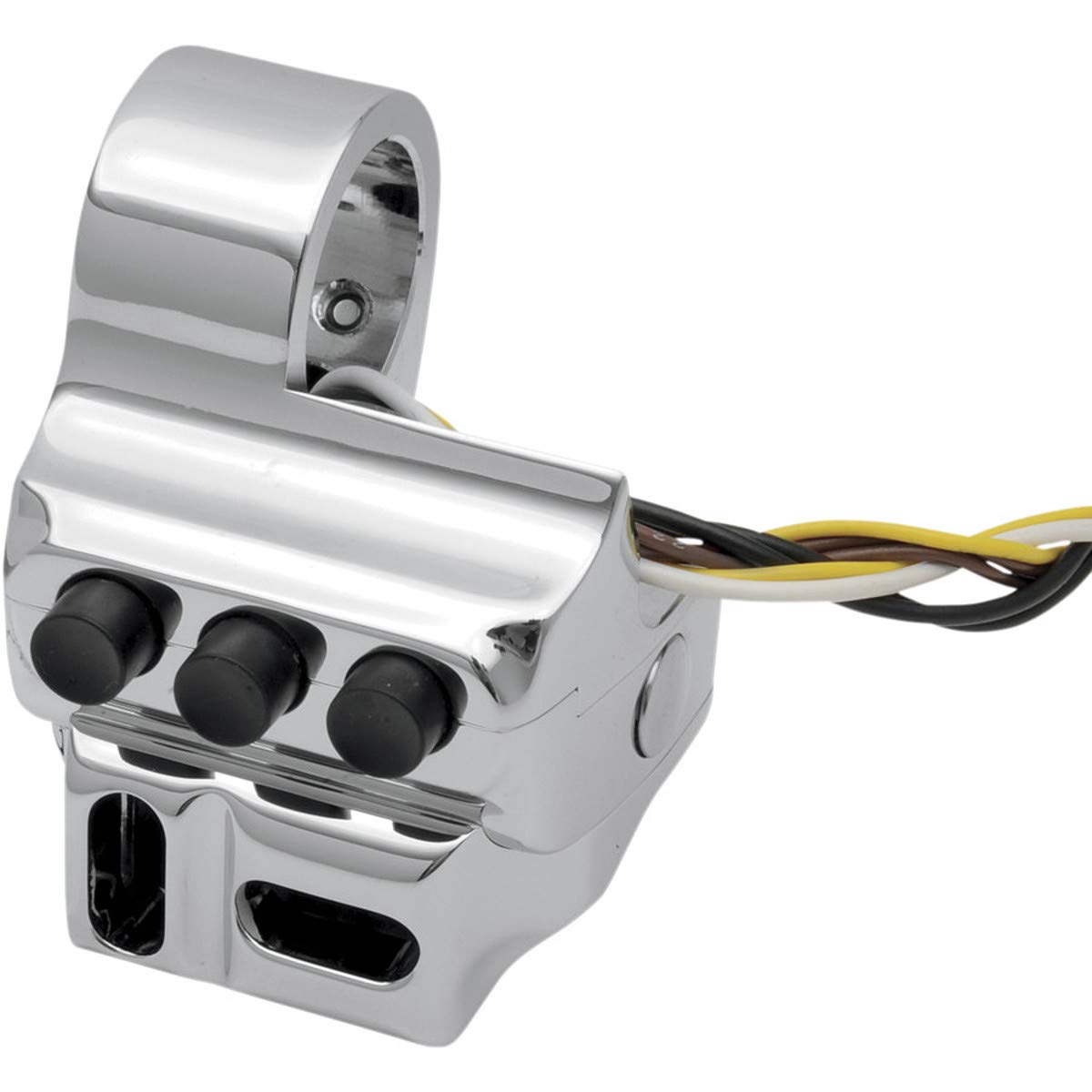 Performance Machine Contour Switch Housing - 5-Button Cable Clutch Chrome Replacement Part for Motorcycle Handlebar Controls | Perfect for Harley Davidson, Custom Bike Upgrades & DIY Repairs
