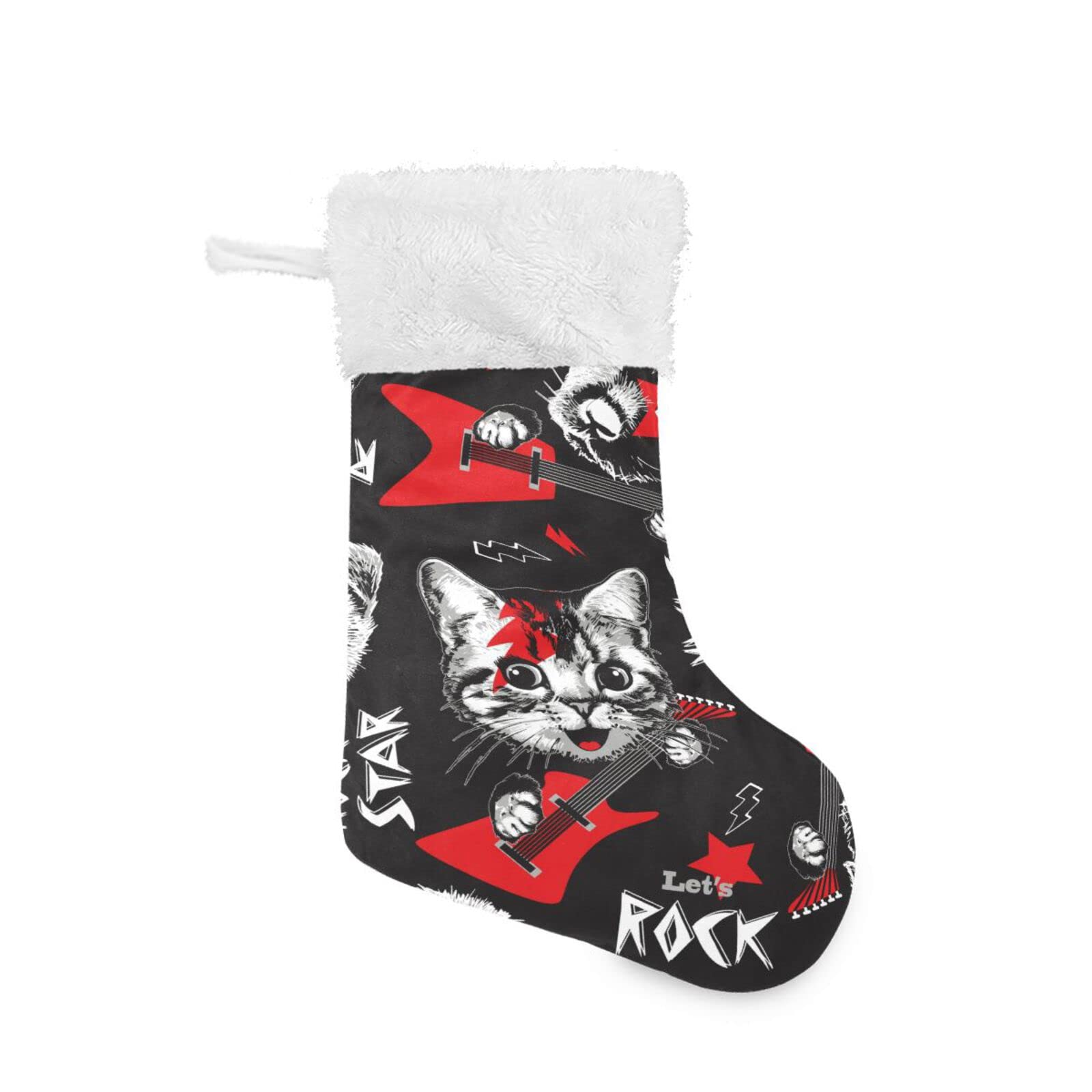 Kigai 1PCS Christmas Stockings - 18 Inch Large Cute Cat Dog Xmas Stocking for Fireplace, Holiday Decorations - Perfect for Family Christmas Party, Home Decor & Gift Exchange