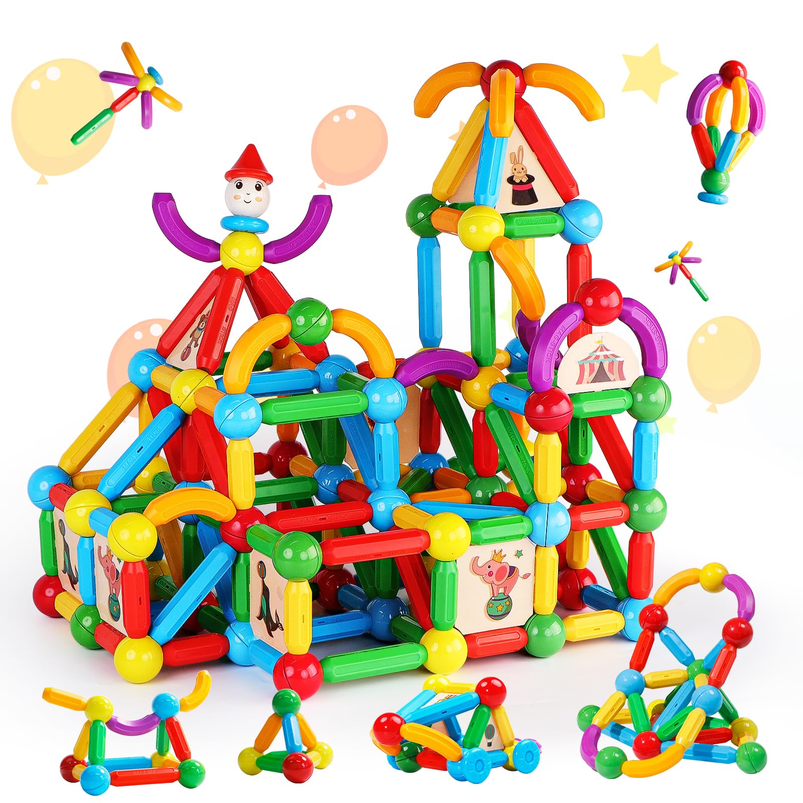 TOKBLOK Magnetic Building Blocks for Kids Ages 3+ | STEM Educational Toys for Toddlers | Montessori Learning Toys for Boys & Girls | Creative Construction Set with Magnetic Sticks | Perfect Gift for Preschoolers - Great for Classroom, Home Play & Early Childhood Development