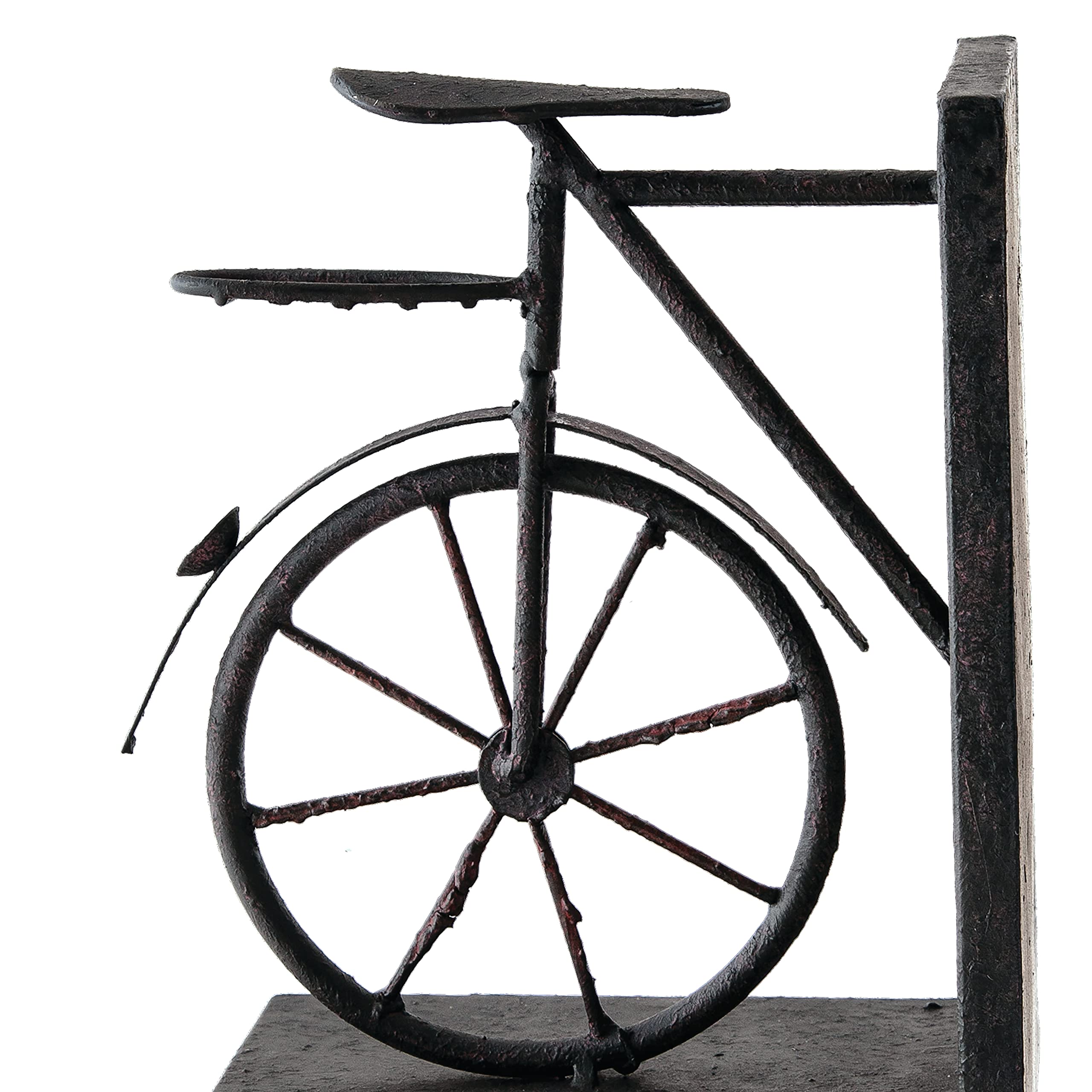 Sterling Home Elk Home A-Pair Bicycle Bookends, 8-Inch Rustic Metal Book Holders - Perfect for Bookshelf Decor, Office Organization & Cycling Enthusiast Gifts