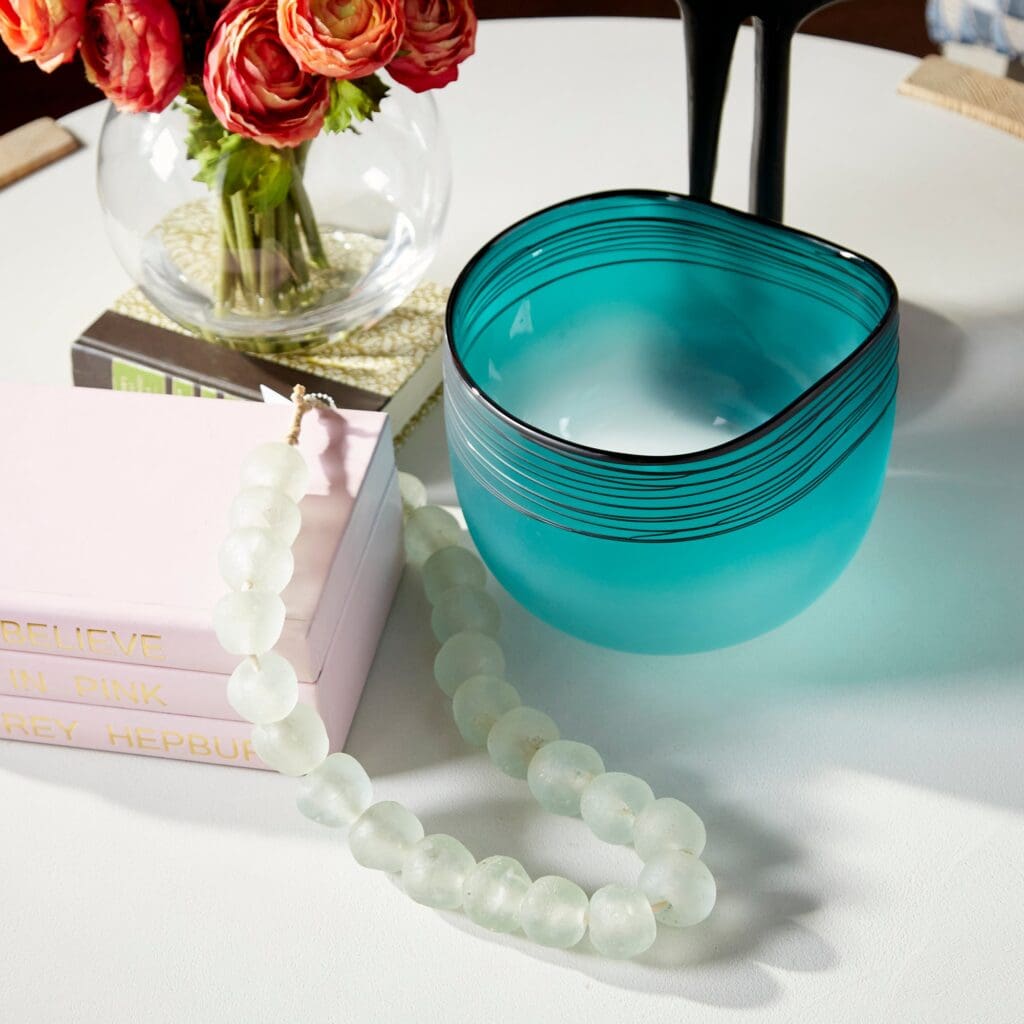 Cyan Design 10893 Kapalua Vase - Blue and White Ceramic Vase for Home Decor, Small Table Centerpiece for Living Room, Dining Table, or Wedding Decor