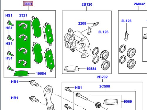 Genuine Land Rover Front Brake Pads Set for Range Rover 2010-2012 - LR026221 - Perfect for Off-Roading & City Driving