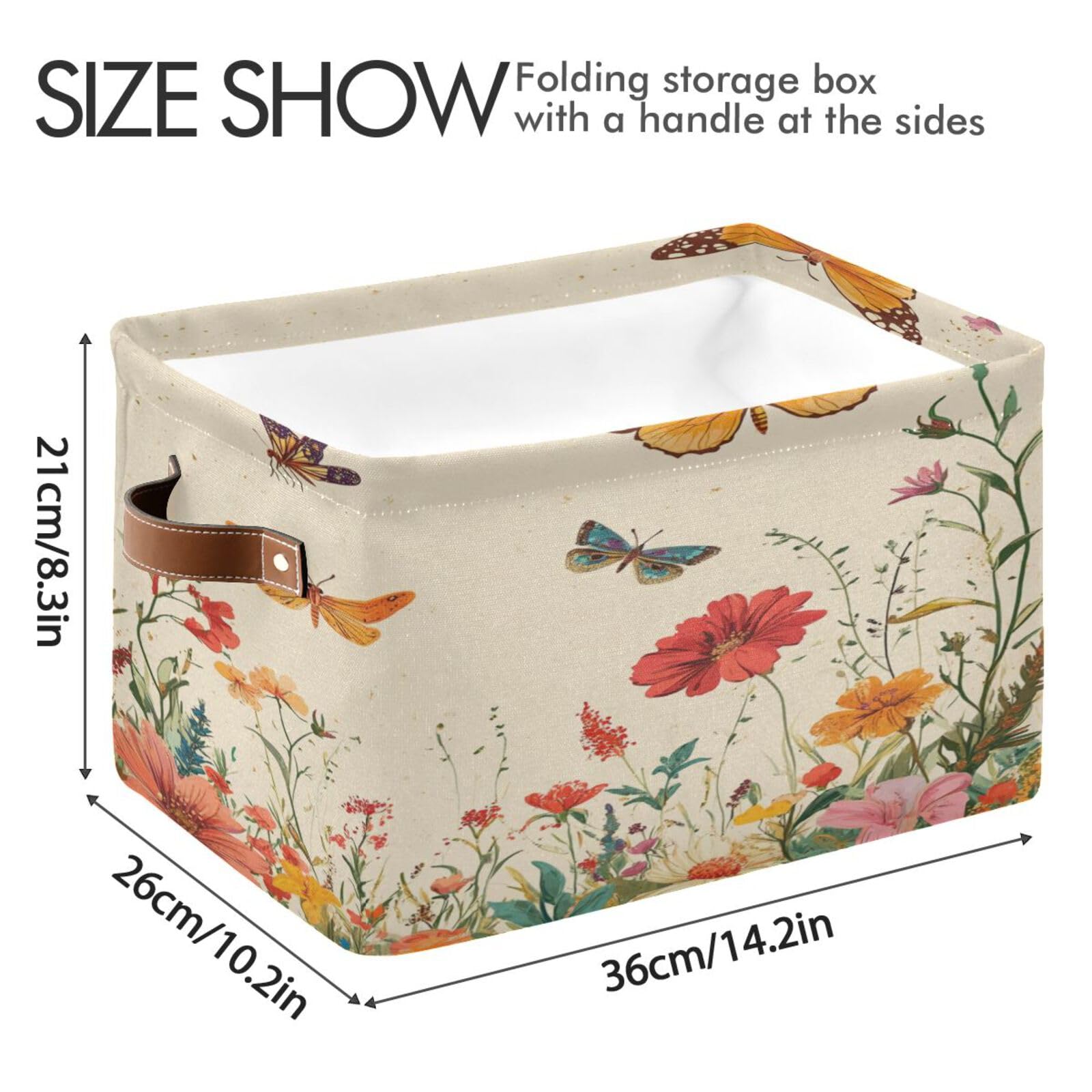 Large Fabric Storage Bins with Handles - Collapsible Organizer for Clothes, Toys & Home