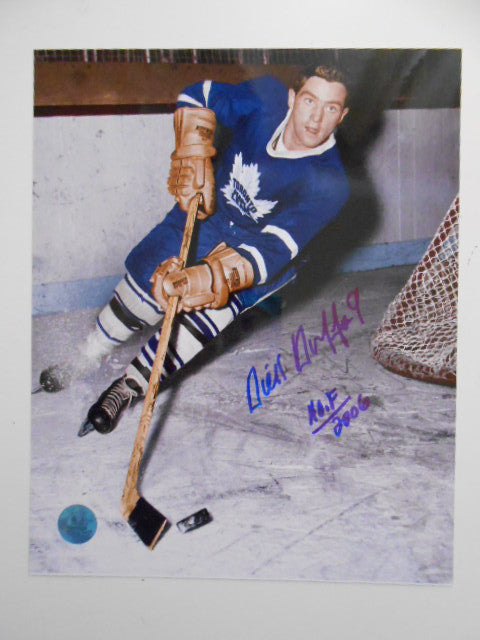 Authentic Dick Duff Toronto Maple Leafs NHL Signed 8x10 Photo with COA - Perfect for Hockey Fans, Collectors, and Sports Memorabilia Displays