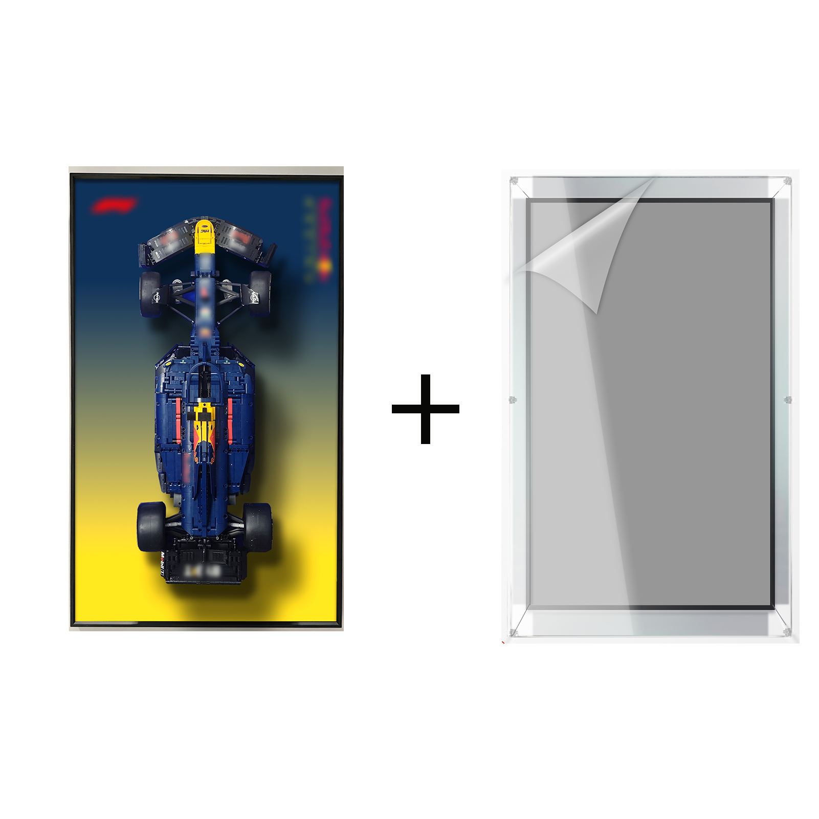 LEGO Oracle Red Bull Racing RB20 F1 Car 42206 Wall Display Frame - Premium Showcase for LEGO Technic Model - Perfect for Home Office, Man Cave, or Racing Fan Collection Display