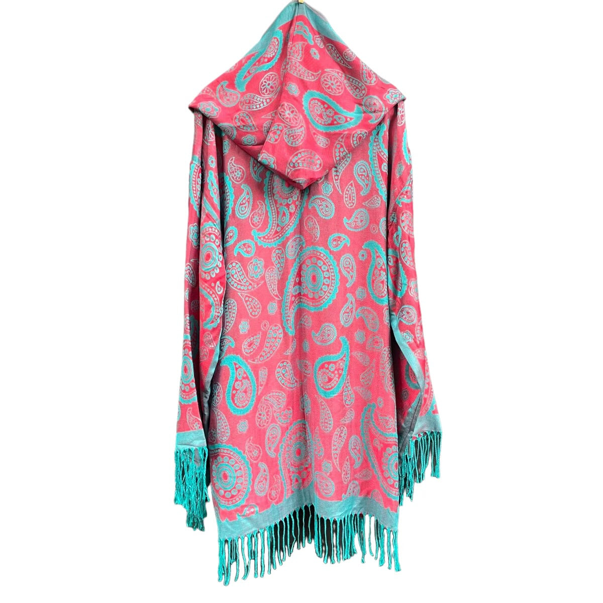 PASH ROBE - Soft & Luxurious Bright Teal Paisley Print Kimono Robe for Women | Spa, Beach Cover Up, Loungewear & Bridal Gift