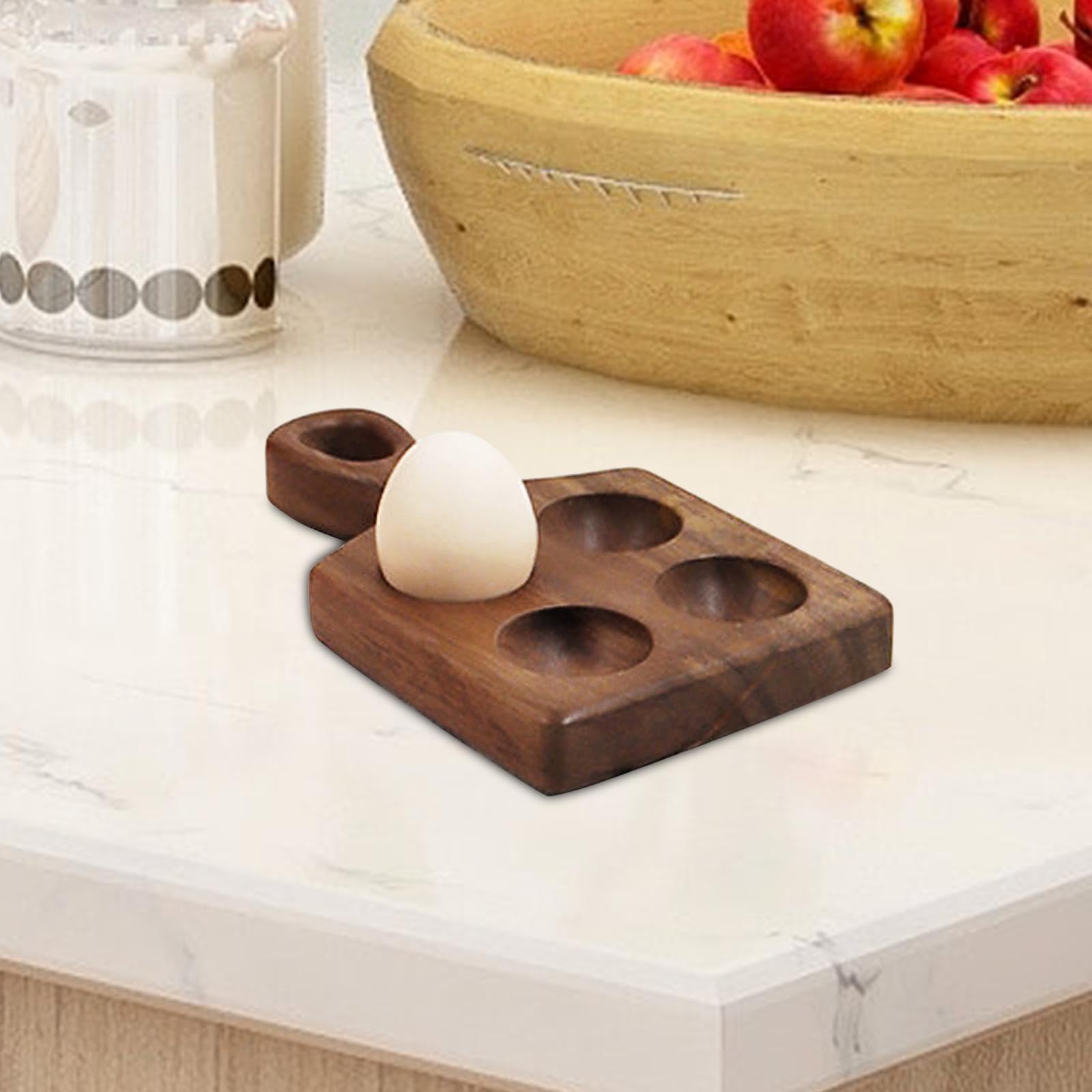 Wooden Egg Holder Organizer - Easter Egg Display & Storage Tray - Natural Wood Countertop Egg Rack for Kitchen, Dining Table, or Easter Decor - Perfect for Farmhouse, Rustic Home Decor & Holiday Display