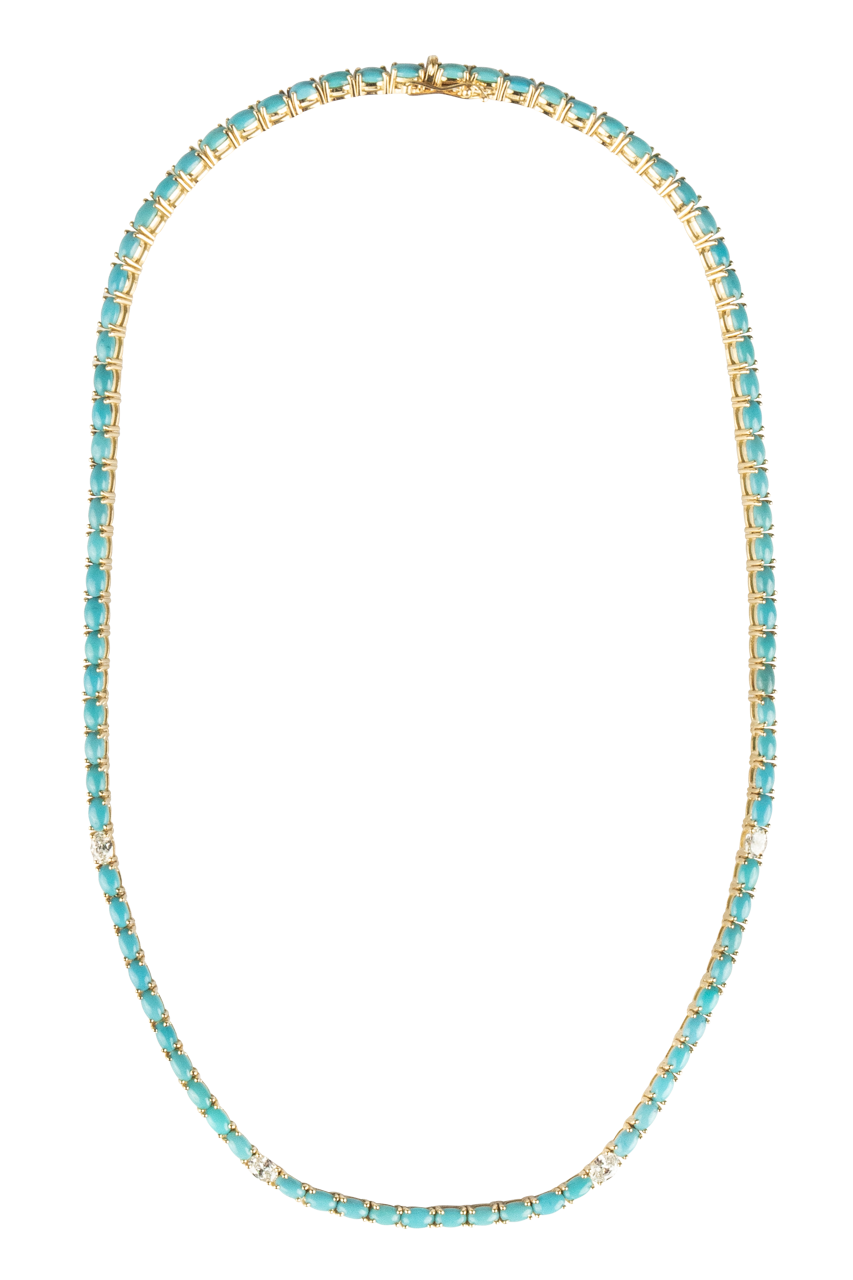 Sleeping Beauty Turquoise & Diamond Necklace - Elegant Handmade Jewelry for Women | Perfect Gift for Birthday, Anniversary & Special Occasions
