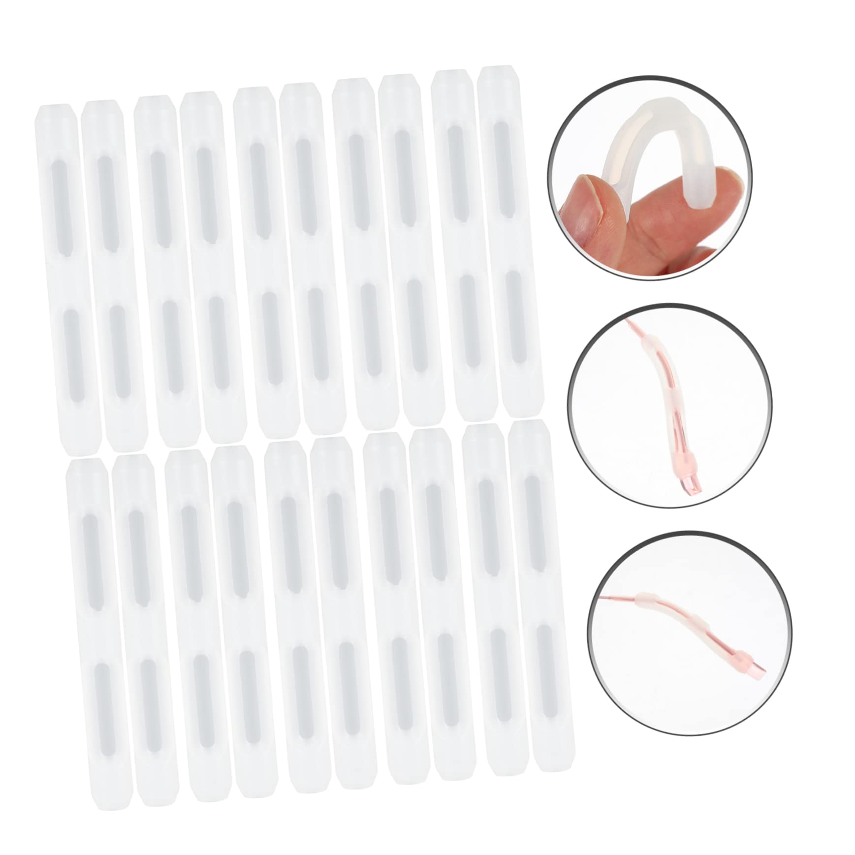 PLAFOPE Silicone Glasses Ear Hooks - Non-Slip Glasses Temple Tips, White Soft Silicone Glasses Grips for Secure Fit - Perfect for Reading, Sports & Daily Wear Glasses Accessories
