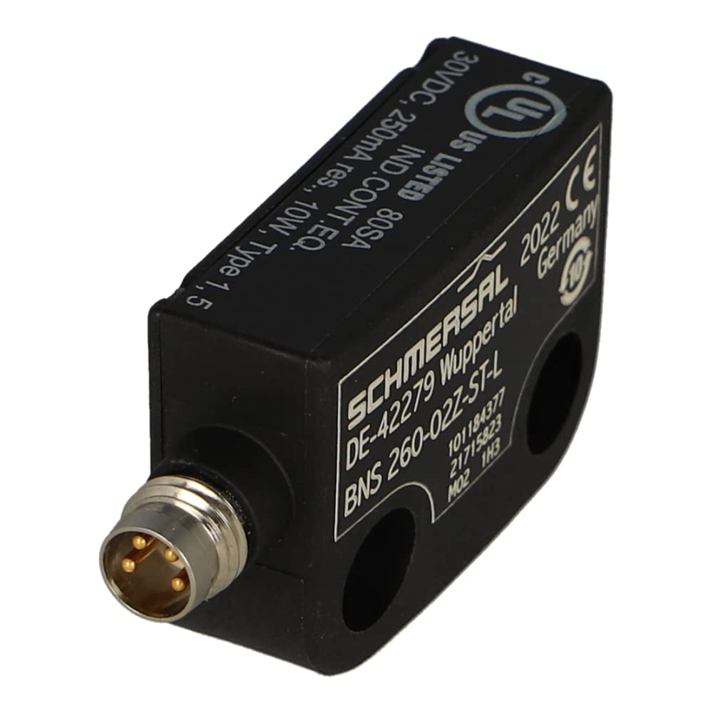 SCHMERSAL BNS260-02Z-ST-L Safety Magnetic Switch Hinge Left with Connector | Industrial Machine Safety Interlock | Perfect for CNC Machines, Automated Doors & Safety Guarding Systems