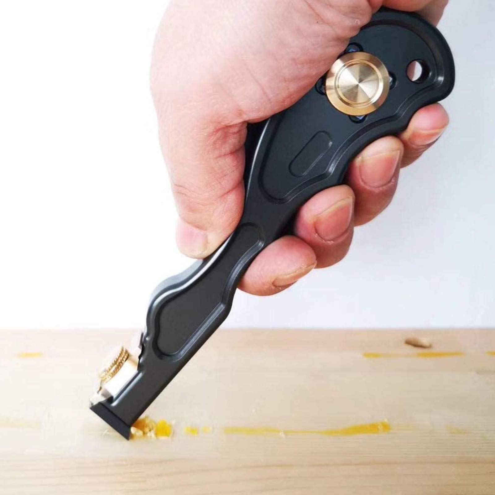 2 in 1 Woodworking Mini Deburring Scraper with 2 Carbide Insert Knives - Aluminum Alloy Glue & Paint Remover Tool for Wood Cleaning, Degumming & Surface Preparation - Perfect for DIY Projects, Furniture Restoration & Crafting
