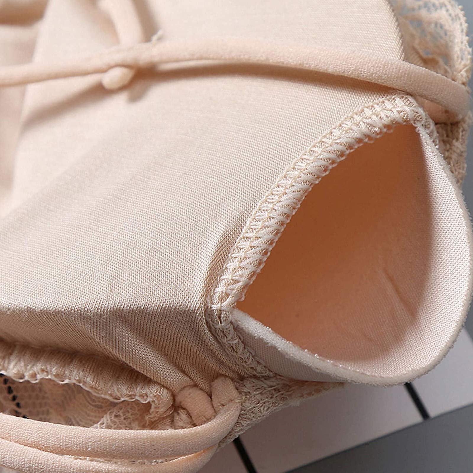 3-Piece Women's Sexy Lace Crisscross Bandeau Vest with Chest Pad - Sports Underwear & Nightwear for Sleep, Lounge & Intimate Moments - Beige