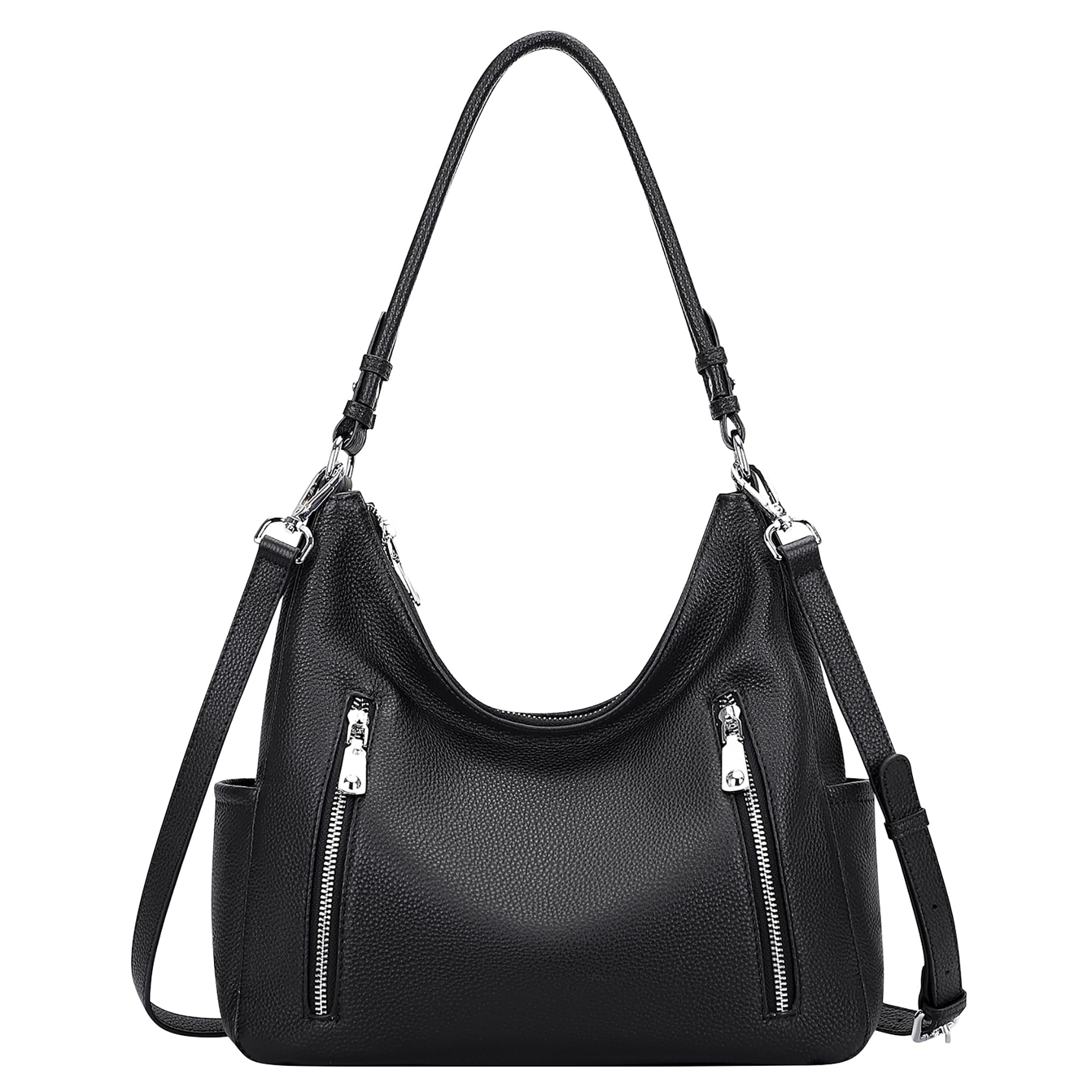 Genuine Leather Hobo Shoulder Bag for Women - Stylish Crossbody Purse & Handbag - Medium Size - Perfect for Work, Travel & Everyday Use