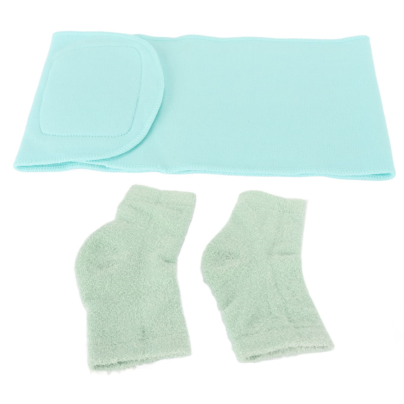 Moisturizing Gel Neck Wrap & Cracked Heels Gel Socks - Reusable Skin Softening Treatment for Dryness & Elasticity Improvement | Home Spa & Foot Care Solution