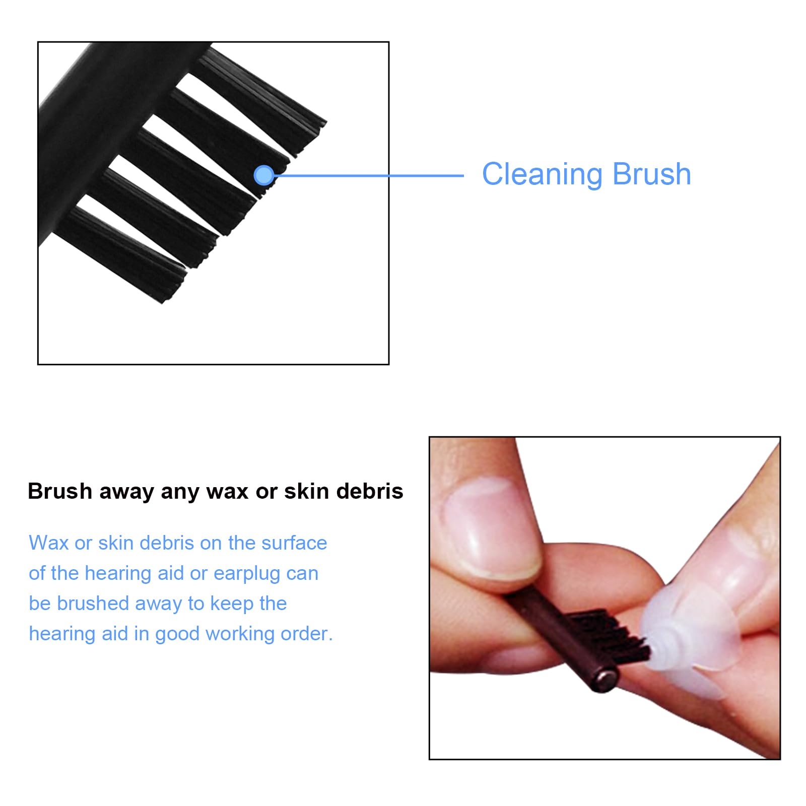 Premium Hearing Aid Cleaning Brush with Wax Loop & Magnet - Professional Cleaning Tool for BTE, ITC & ITE Hearing Aids (1 Pack) - Essential for Daily Maintenance & Wax Removal