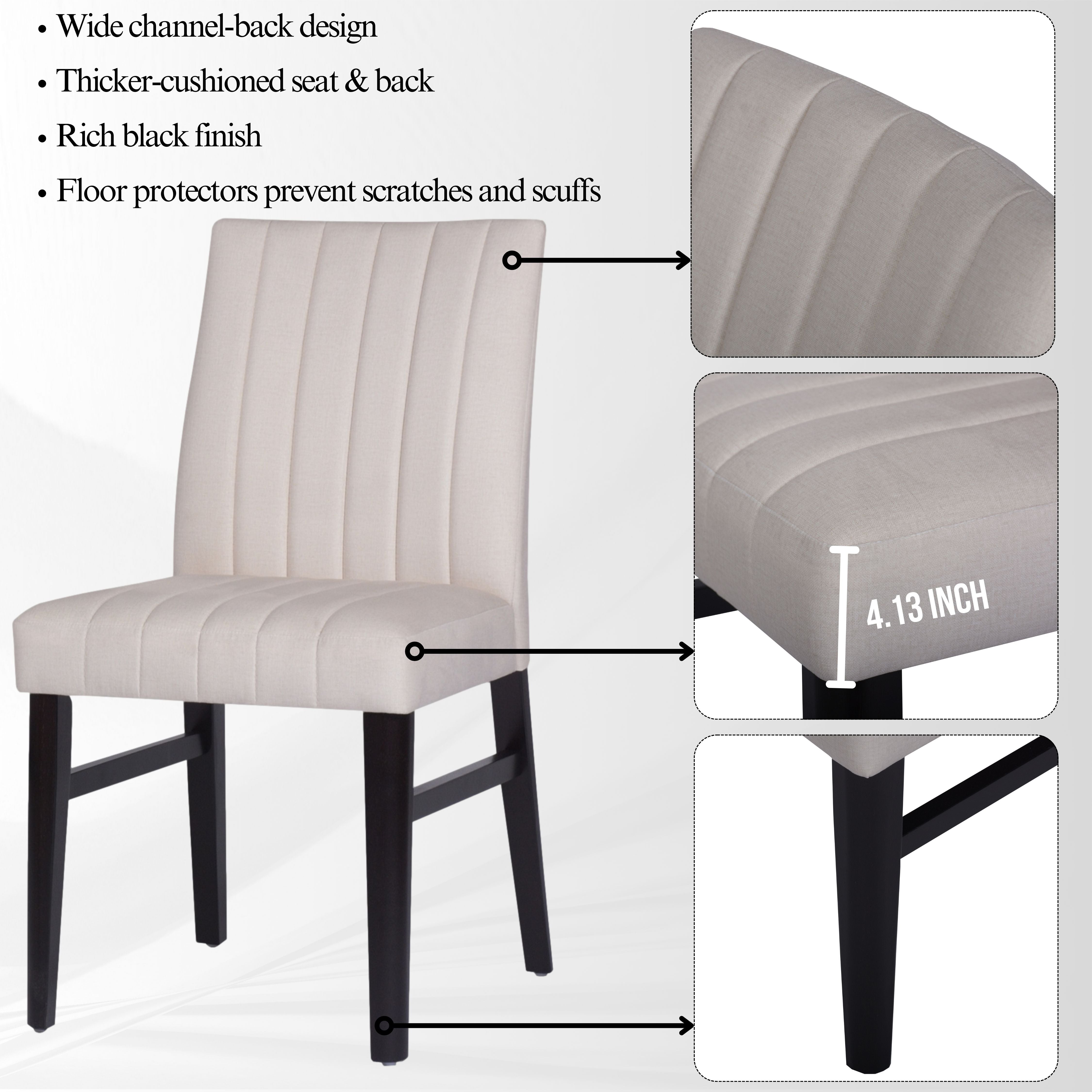 Roundhill Furniture Wendell Contemporary Upholstered Dining Chairs Set of 2 - Modern Kitchen & Dining Room Seating for Home & Restaurant Use