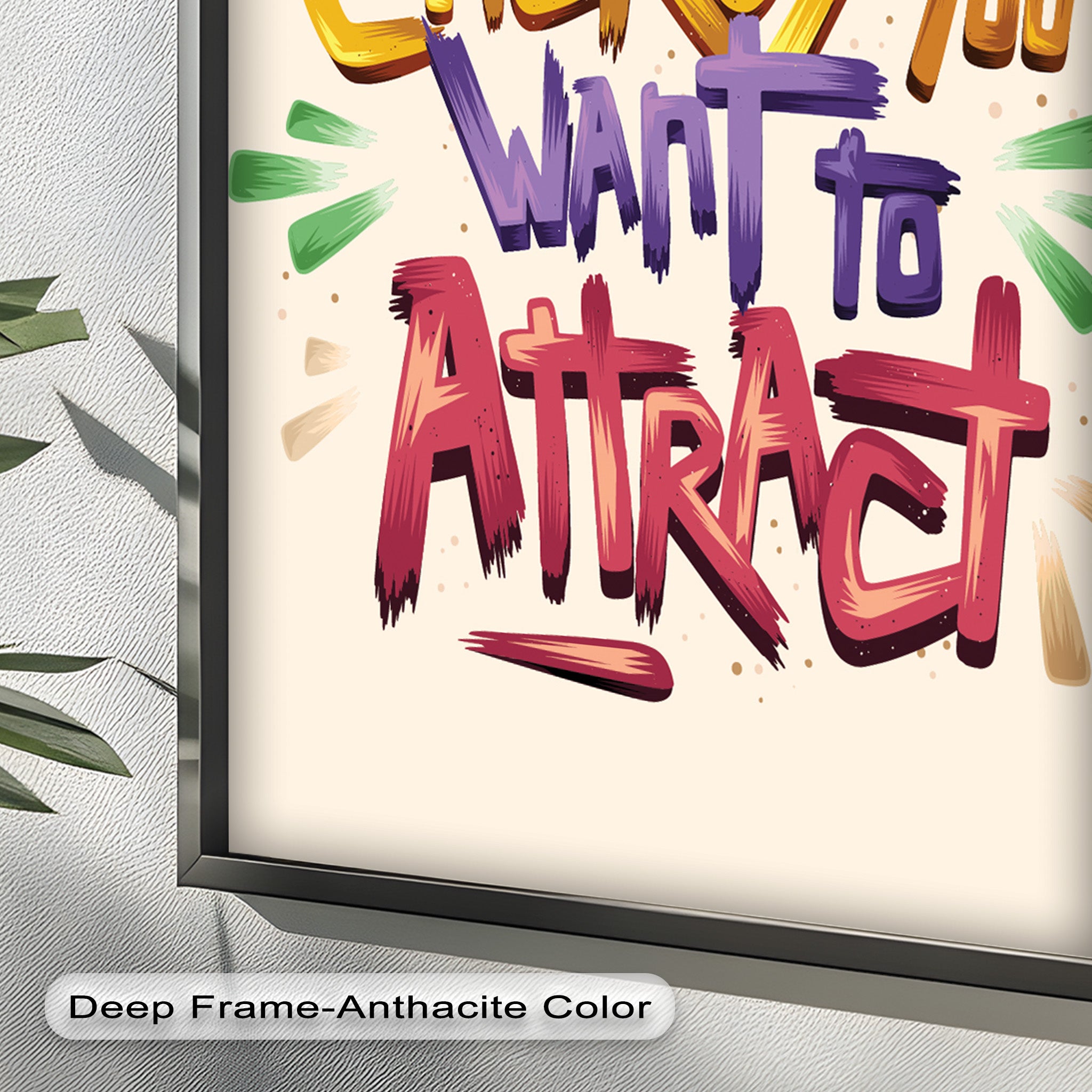 Inspirational Oil Painting - Be the Energy You Want to Attract - Motivational Wall Art for Home, Office & Meditation Space