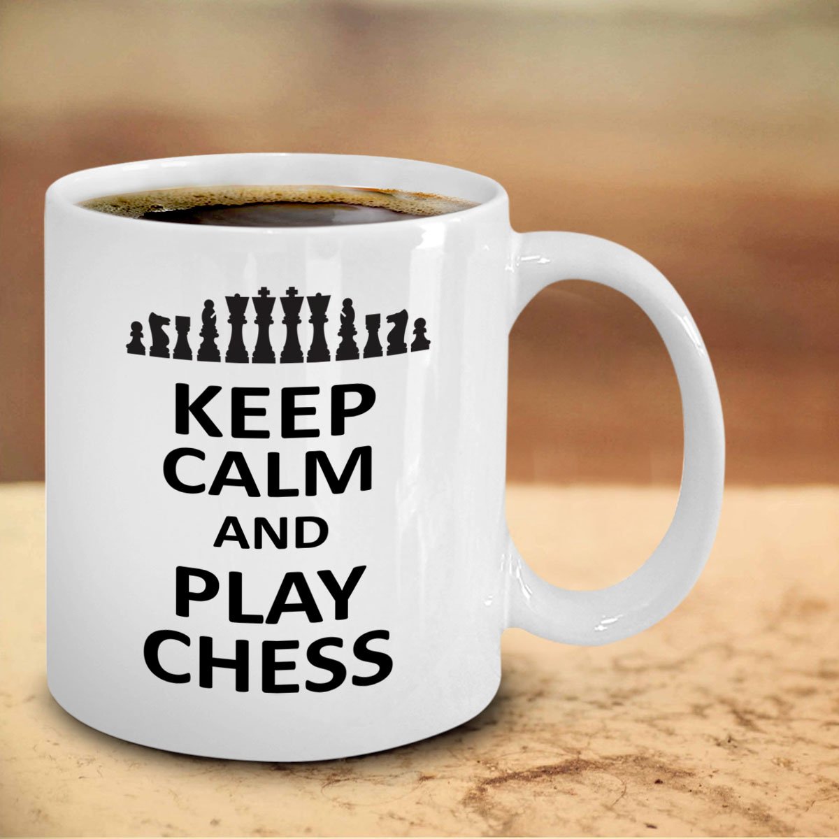 Keep Calm And Play Chess Mug - Funny Chess Lover Gift - Perfect Chess Themed Coffee Cup for Players & Fans - Great for Game Nights, Office Use & Chess Tournaments