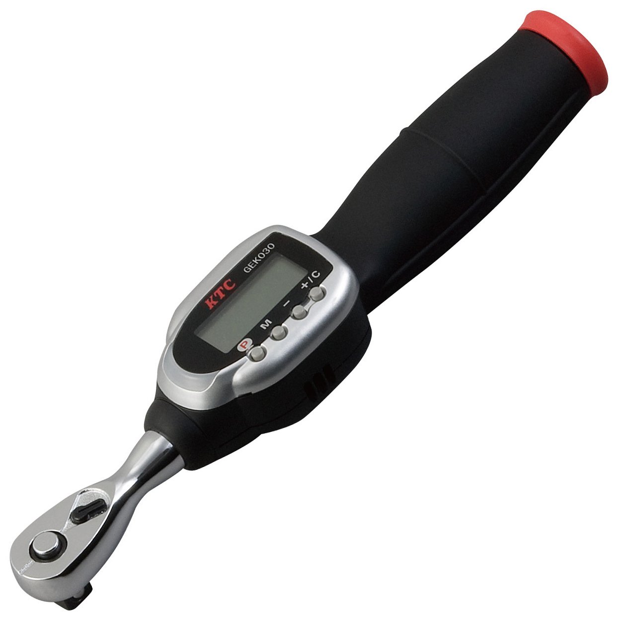 KTC Digi Ratchet 9.5sq Small Torque Wrench GEK030-C3A - Gray/Black/Red | Precision Digital Torque Tool for Automotive, Bicycle & DIY Repairs | Ideal for Mechanics, Engineers & Home Projects