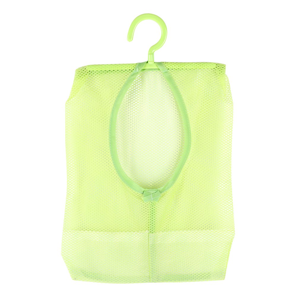 Multi-Purpose Hanging Mesh Storage Bag with Hanger - Perfect for Clothespins, Socks, Stockings, Bras & Underwear - Space-Saving Bathroom & Laundry Organizer (Green) | Ideal for Clothes Drying, Closet Organization & Small Item Storage