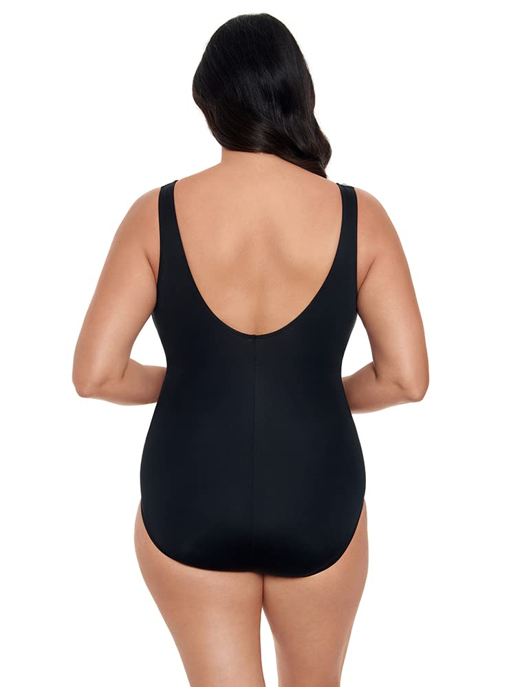 Longitude Women's One Piece Swimsuit - Side Tie Draped Surplice Bathing Suit for Beach, Pool & Vacation | Plus Size Swimwear for Women