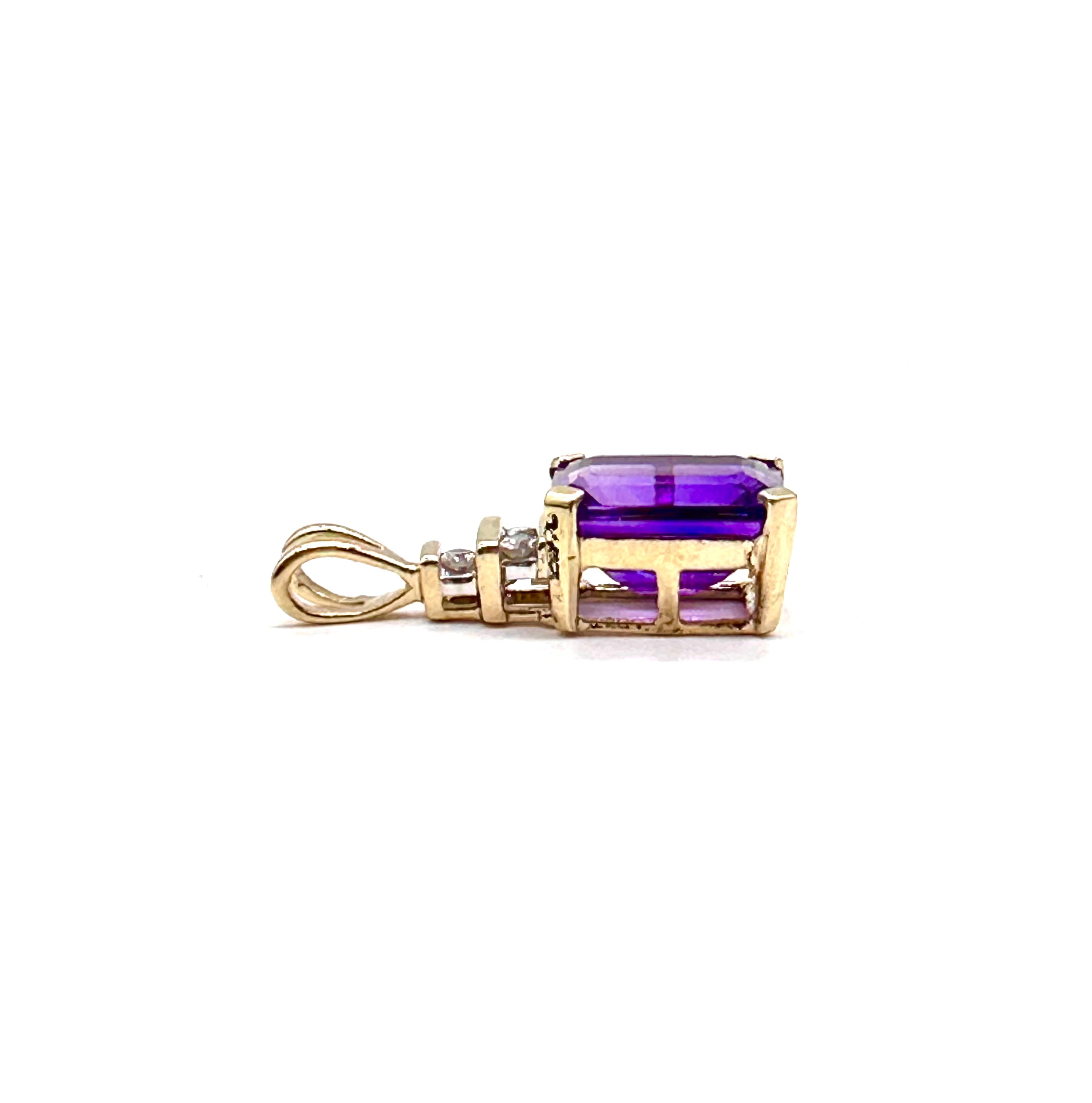 Exquisite Amethyst and Diamond Pendant Necklace for Women - Elegant Jewelry Gift for Her - Perfect for Weddings, Anniversaries & Special Occasions
