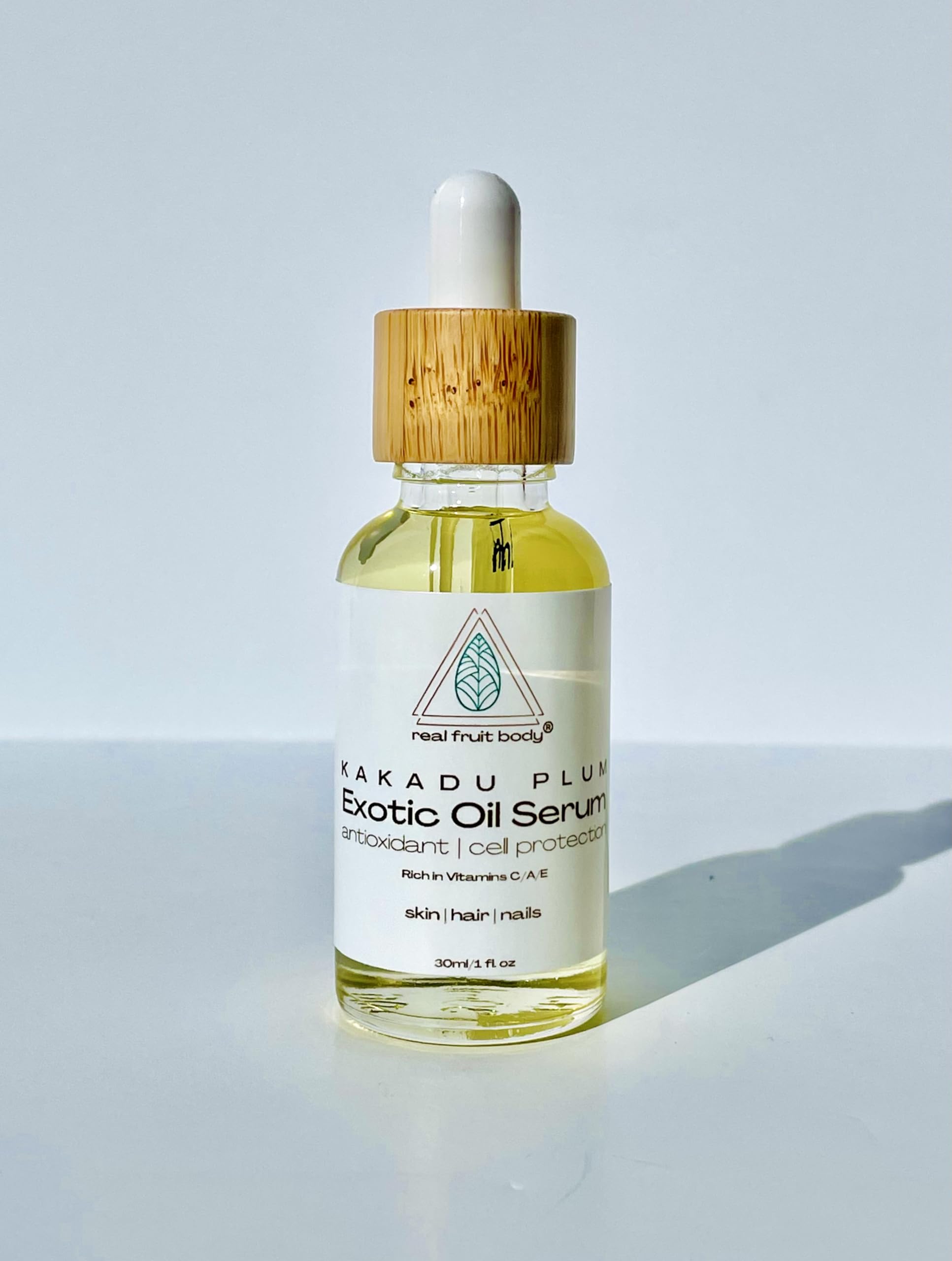 Real Fruit Body® Kakadu Plum Exotic Oil Serum - 100% Pure & Natural Cold-Pressed Face Serum, Leaping Bunny Certified Cruelty-Free, Organic & Vegan (1 Fl Oz/30ml) - Hydrating Anti-Aging Facial Oil for Dry Skin & Night Care Routine