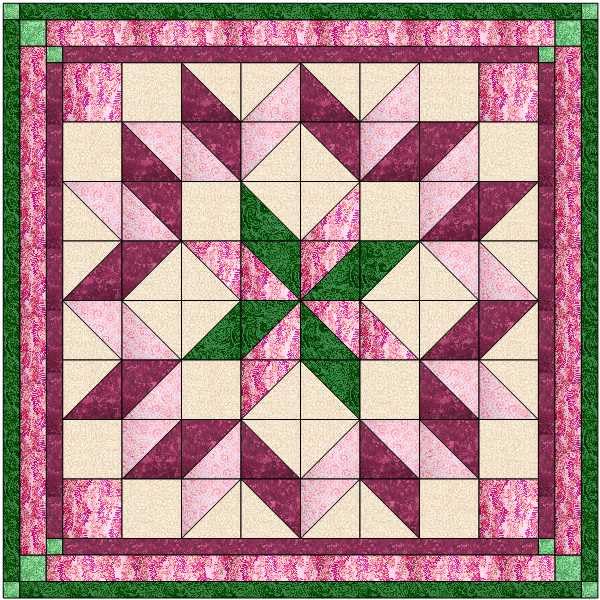 Rose Garden Carpenter Wheel Quilt Kit - Pre-Cut & Ready to Sew Queen Size Quilting Set for DIY Home Decor & Bedroom Makeover | Perfect for Crafting, Gift Giving & Cozy Bedroom Styling