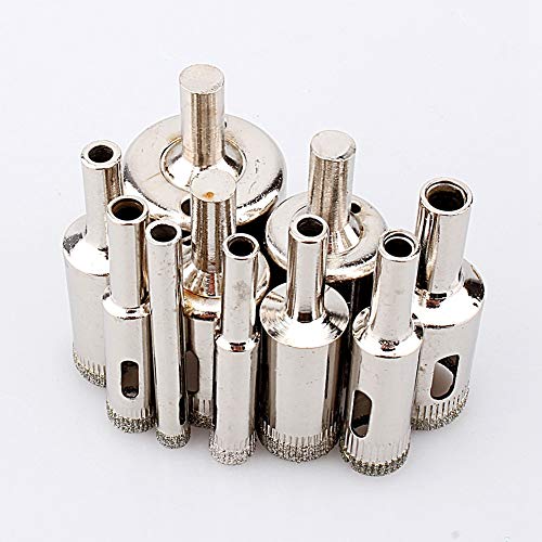 10PCS Diamond Coated Glass Hole Saw Drill Bit Set for Tile, Ceramic, Porcelain & Glass - Perfect for DIY Home Improvement & Plumbing Projects