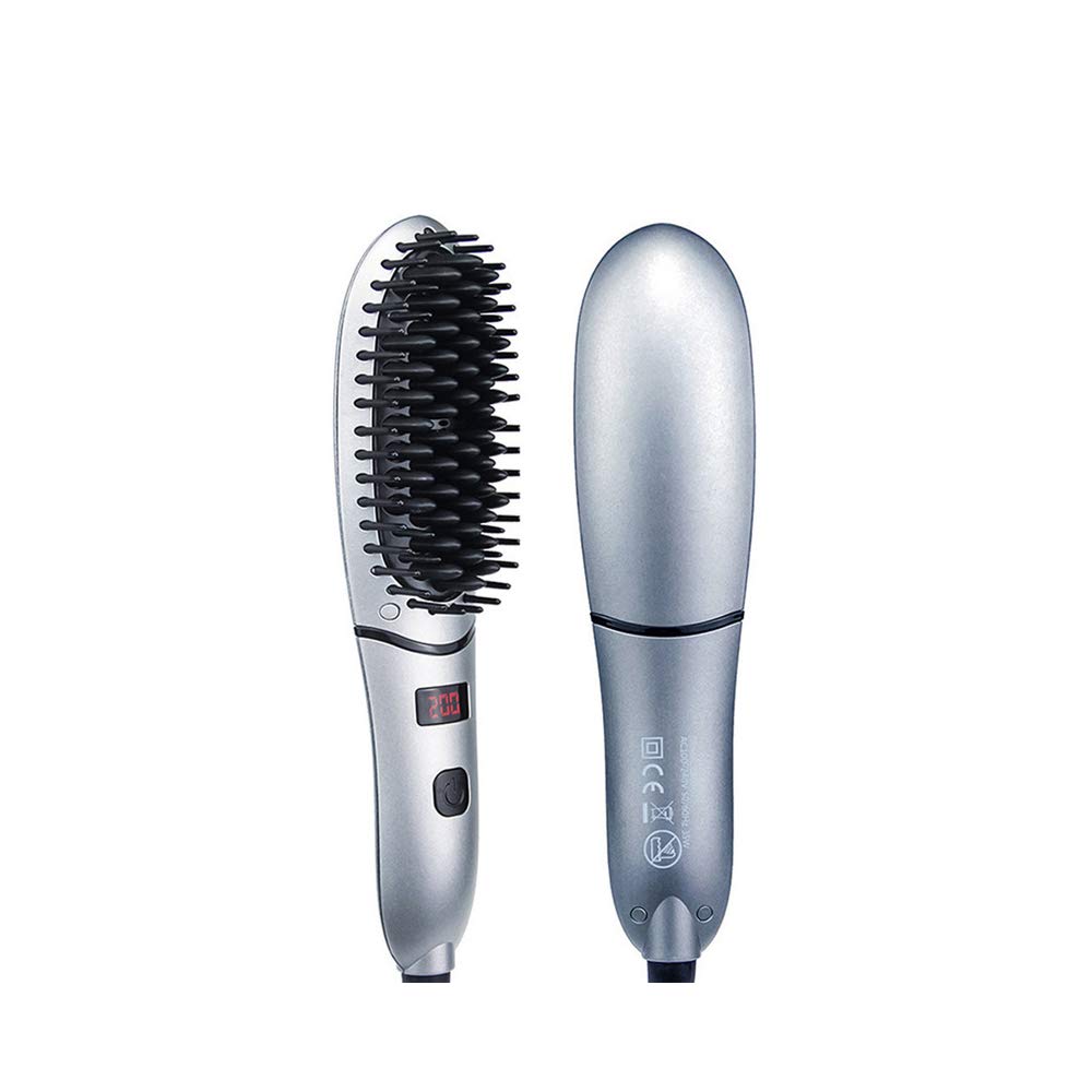Ionic Ceramic Hair Straightening Brush - Fast Heating Styling Tool for Smooth & Shiny Hair, Beard & Mustache | Perfect for Home Use, Travel & Salon Styling