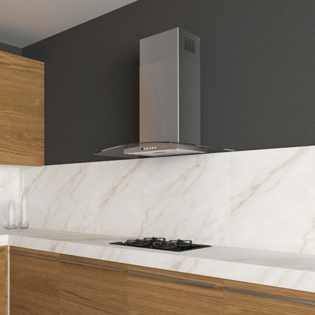 Stainless Steel & Glass Faber Tratto Wall Mount Range Hood - 30