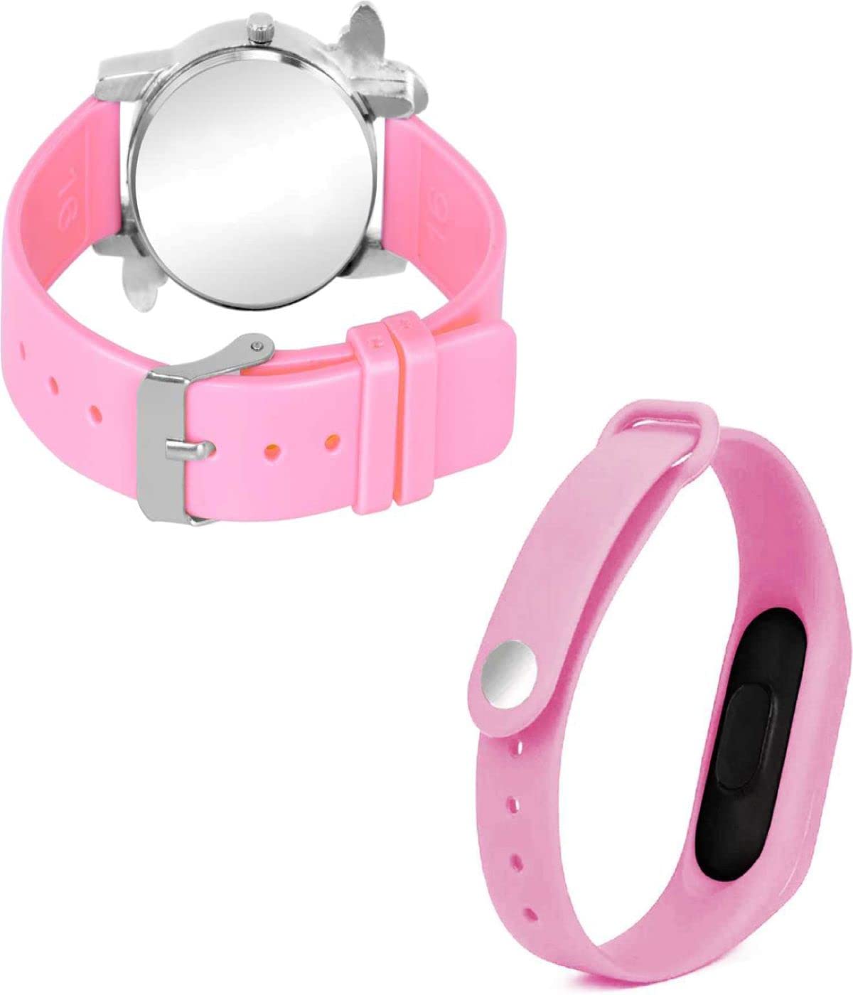 GOLDENIZE Fashion Pink & Blue Analog Digital Watch for Women & Girls - Waterproof LED Display Touch Screen Combo Pack of 2 - Perfect for School, Sports & Everyday Wear