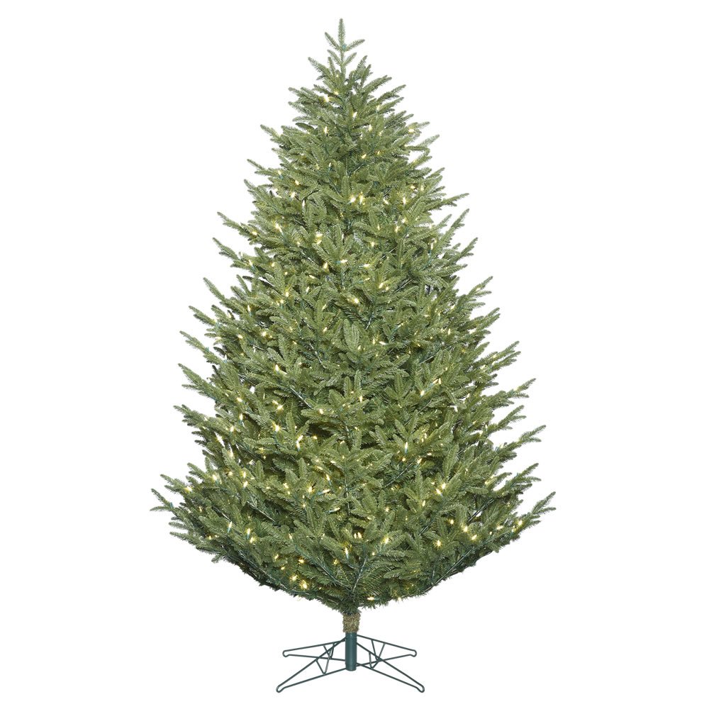 Premium 7.5ft Pre-Lit Frasier Fir Artificial Christmas Tree with 600 Warm White LED Lights - Perfect for Living Room, Office & Holiday Decorations