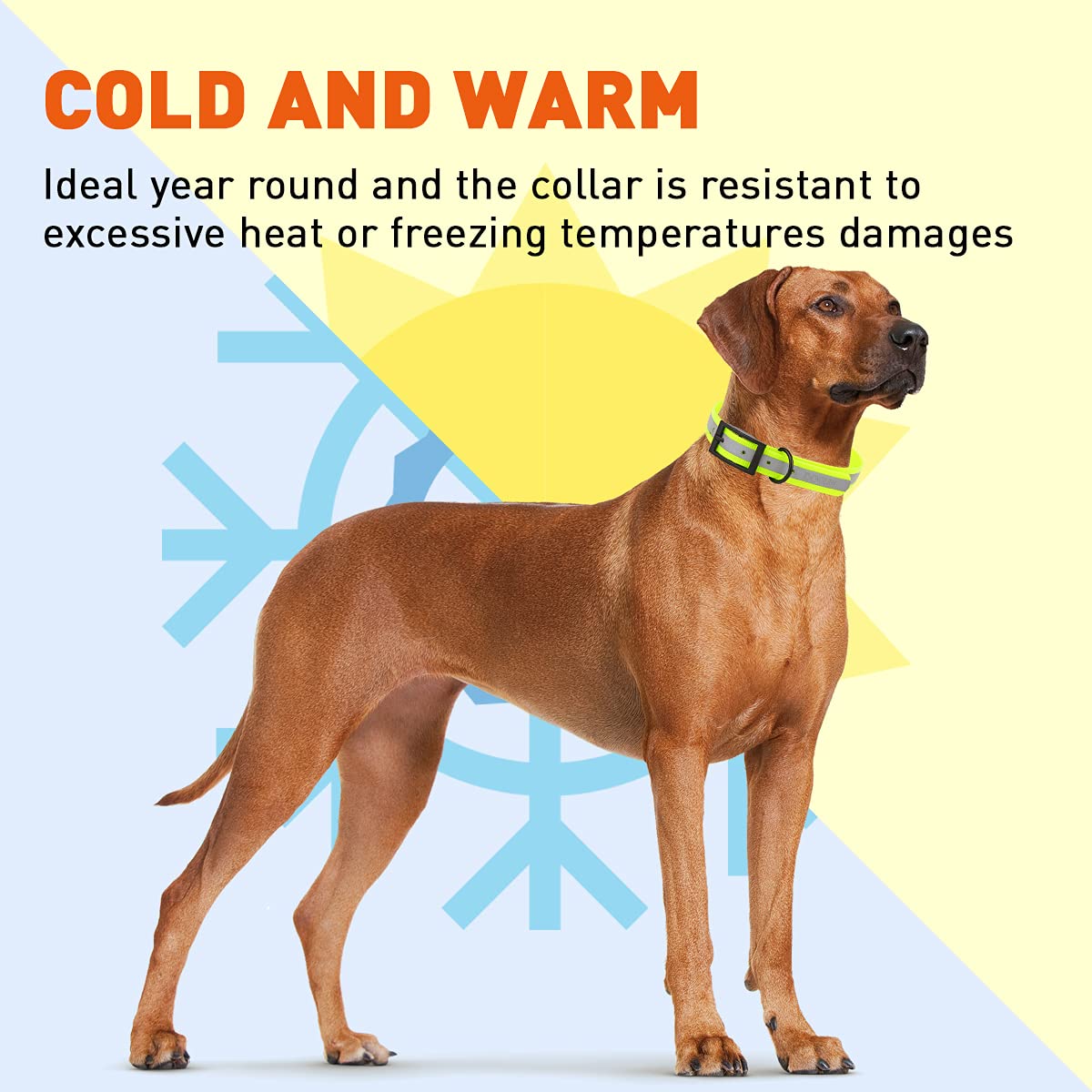Premium Reflective Waterproof Dog Collar - Biothane Coated Nylon Webbing with Black Hardware, Odor-Proof & Easy Clean - Adjustable 18