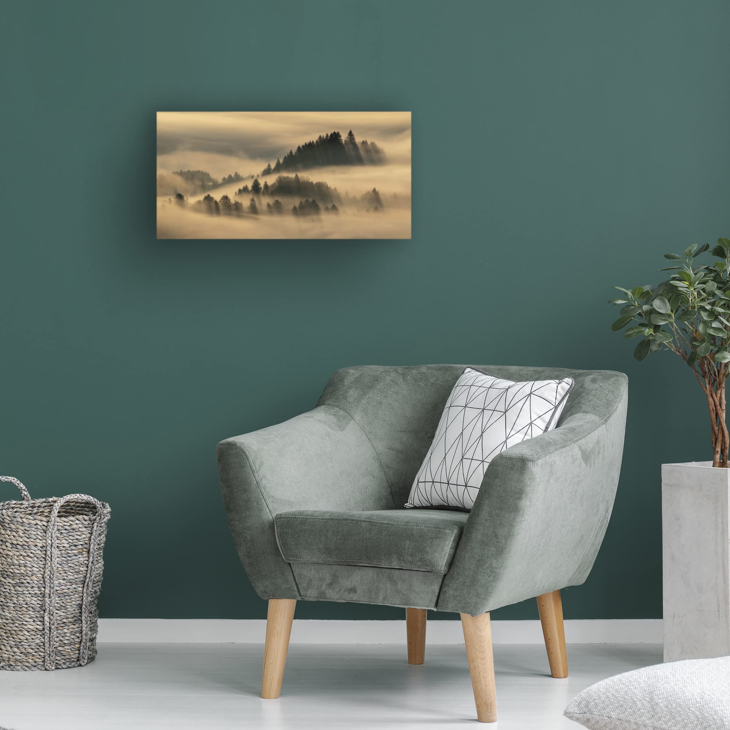 Trademark Fine Art 'Pieniny Foggy' Canvas Wall Art Print by Wojciech Kruczynski - Landscape Painting for Living Room, Bedroom & Office Decor