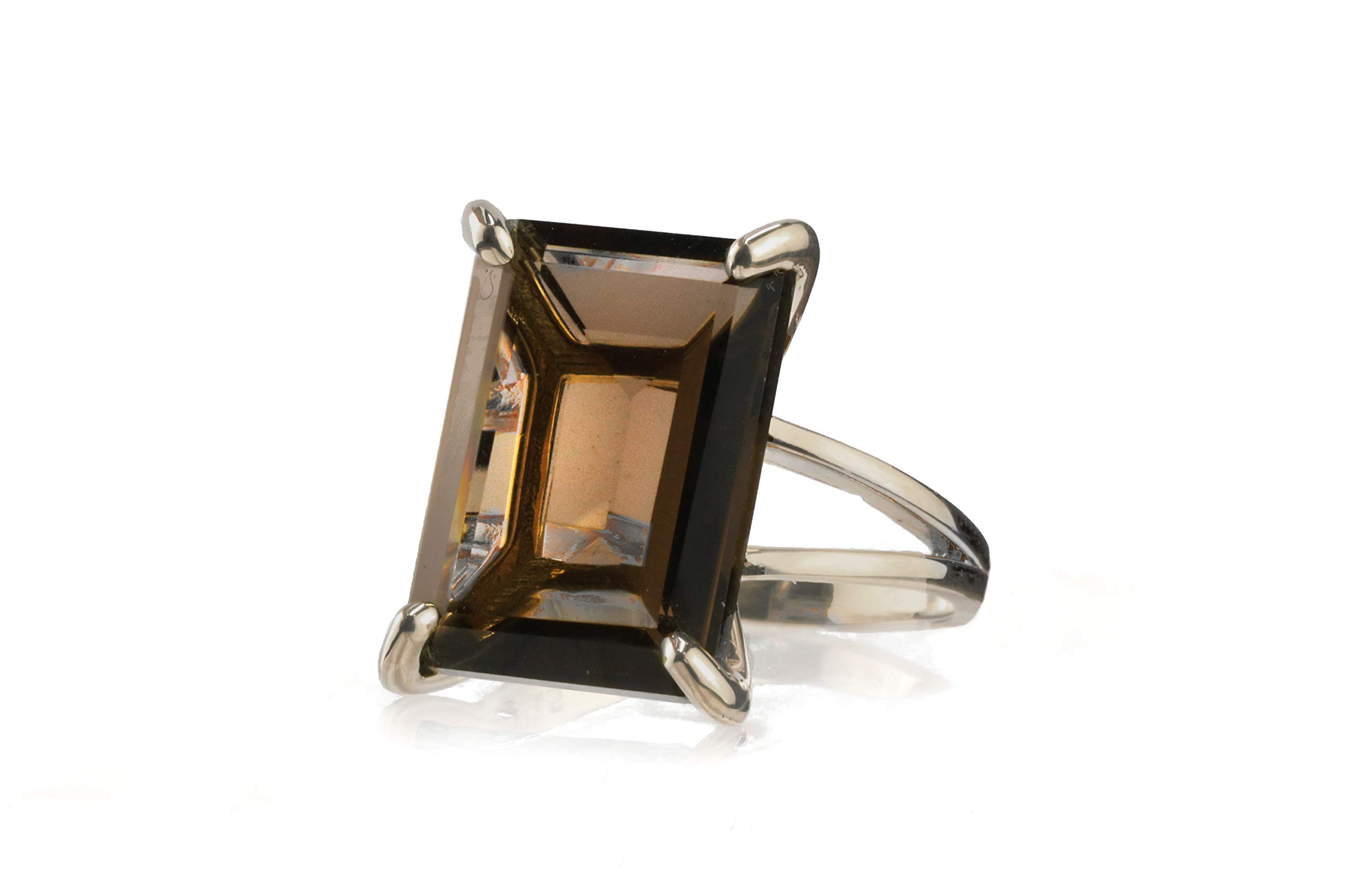 925 Silver Smoky Quartz Rings for Women - Elegant Fashion Jewelry Gift