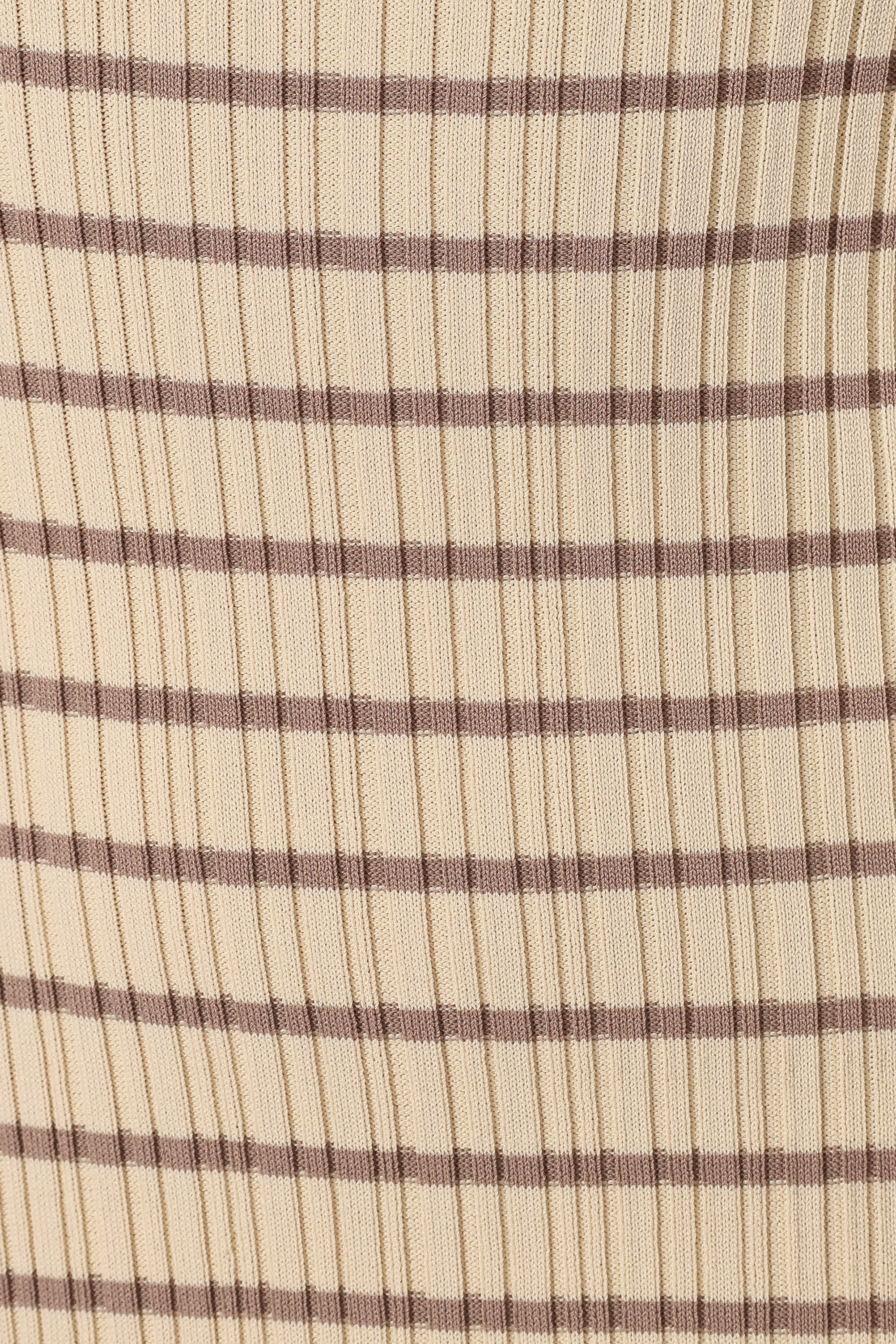 Henry Striped Dress - Cream & Mocha Color Women's Summer Casual Dress for Beach, Vacation and Everyday Wear