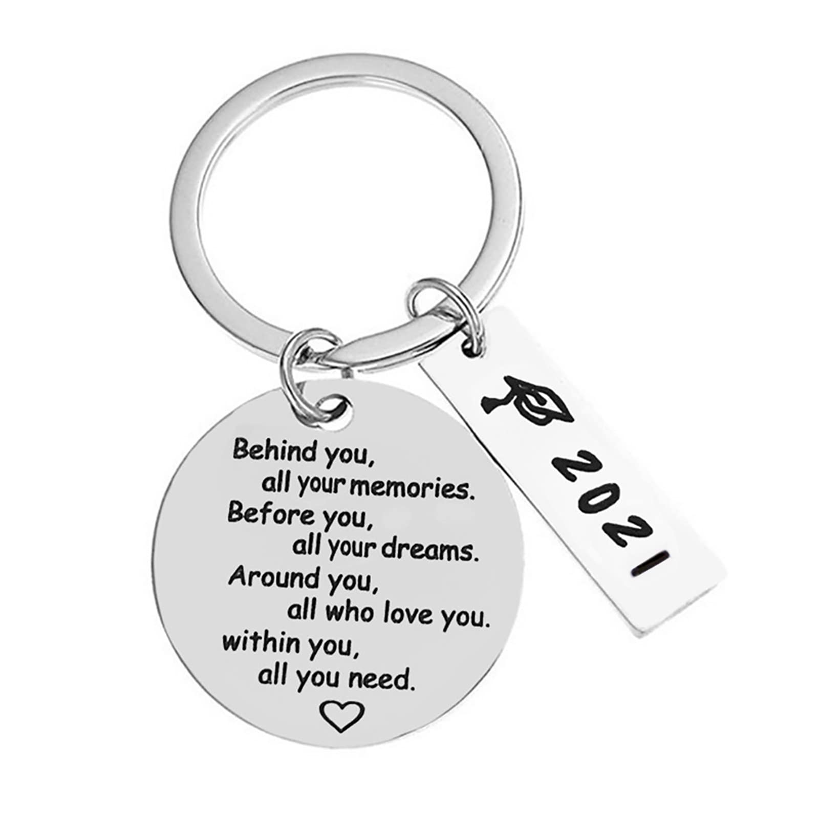 Stainless Steel Graduation Keychain - Class of 2020 Memorial Gift Keyring, Durable School Keepsake for Graduates, Perfect for Commencement Ceremonies and Alumni Reunions