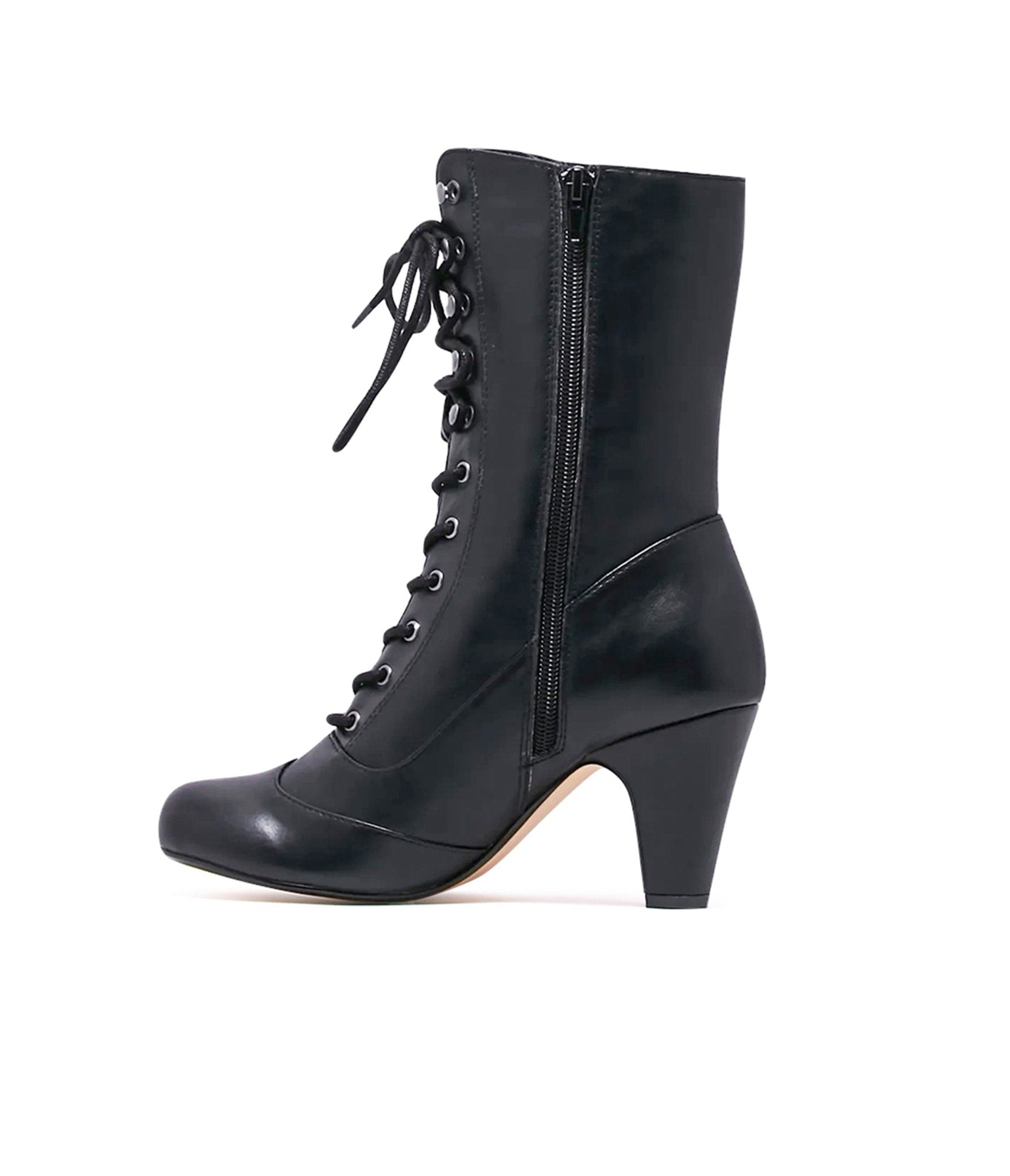 Chelsea Crew Black Leatherette Victorian Claire Boots - Stylish Ankle Boots for Women, Comfortable & Fashionable - Perfect for Office, Party & Fall Winter Outfits