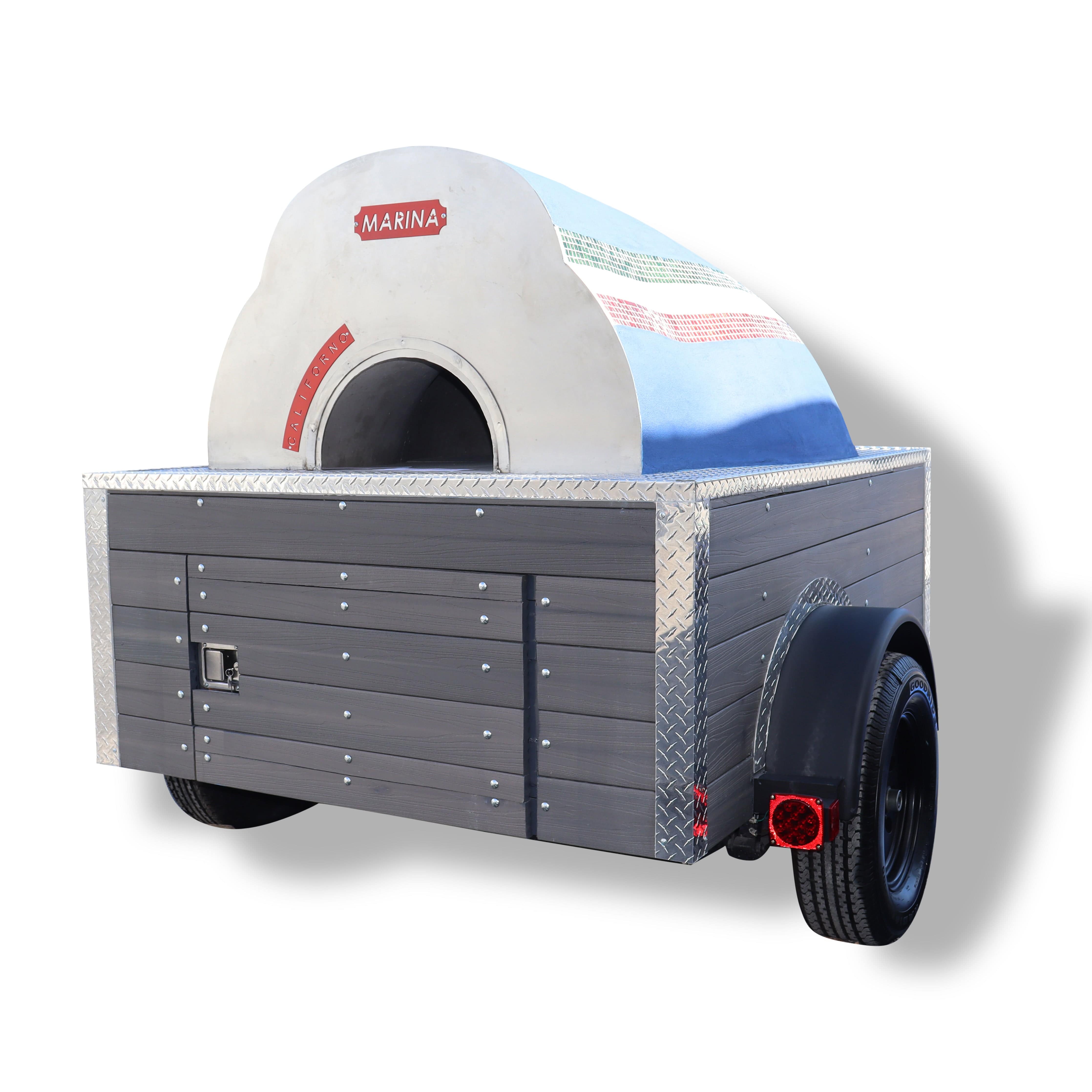 Portable Wood Fired Pizza Oven Trailer - Commercial & Outdoor Use for Catering, Events & Backyard Cooking