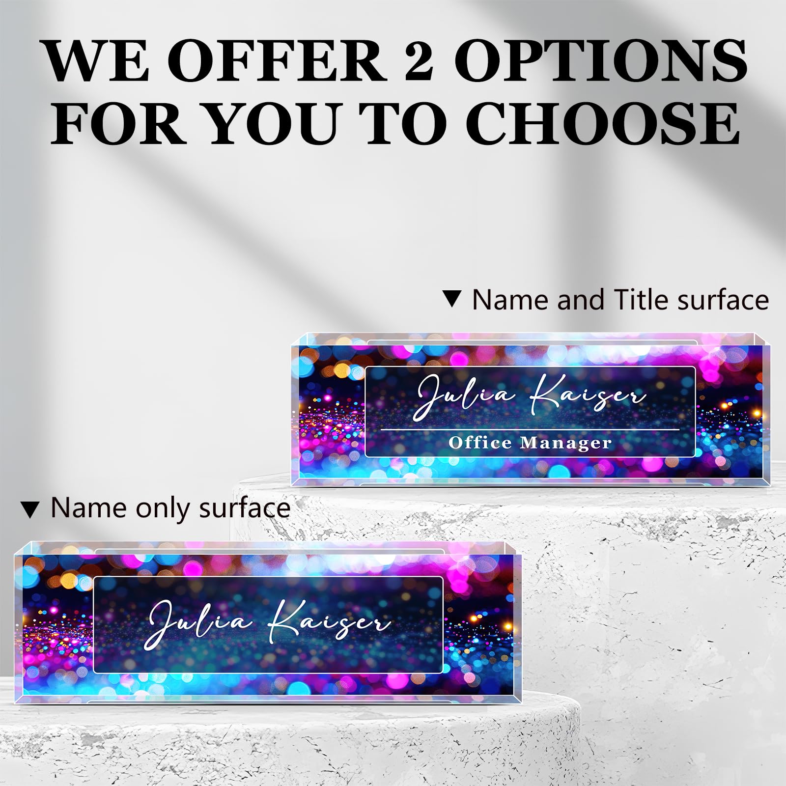 Personalized Acrylic Desk Name Plate - Custom Office Decor for Women, Employee Appreciation Gifts for Boss, Nurse, Manager - Perfect for Office Organization & Professional Workspace Decor