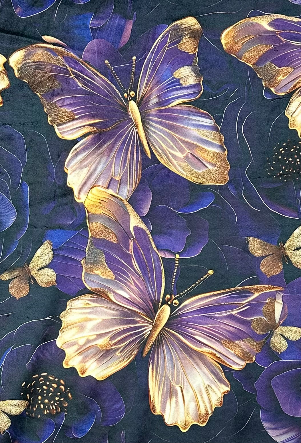 Luxury Butterfly & Grape Print Minky Blanket 54x79 Inches - Ultra Soft Large Throw Blanket for Bed, Couch, Nursery & Gift Giving