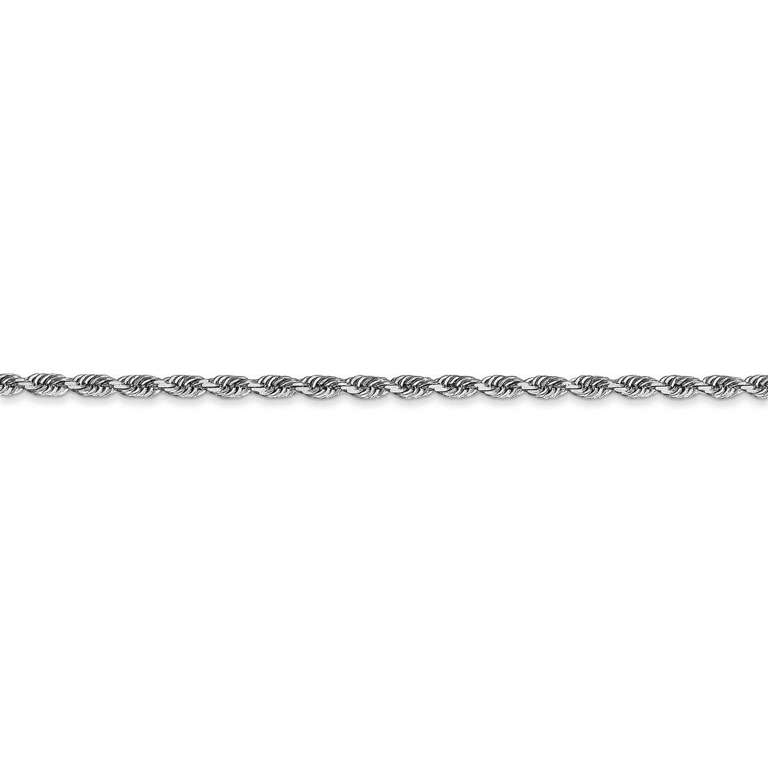 10K White Gold Solid Diamond-Cut Quadruple Rope Chain Necklace, Bracelet or Anklet - Elegant Jewelry for Women, Gift for Her, Wedding, Anniversary & Special Occasions