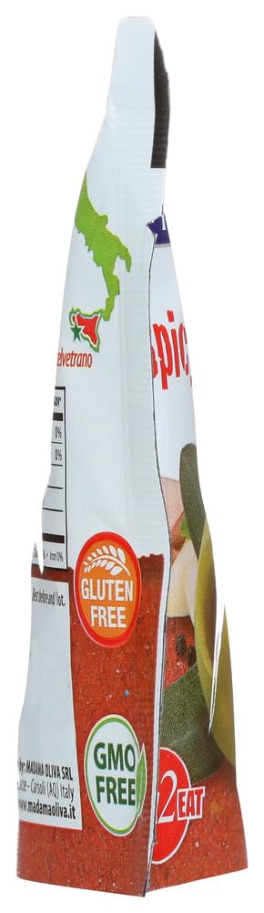 Premium Green Spicy Pitted Olives in Resealable Pouch - 1.1oz (10 Pack) | Mediterranean Snack, Salad Topping & Charcuterie Board Ingredient | Perfect for Parties, Picnics & Healthy Snacking