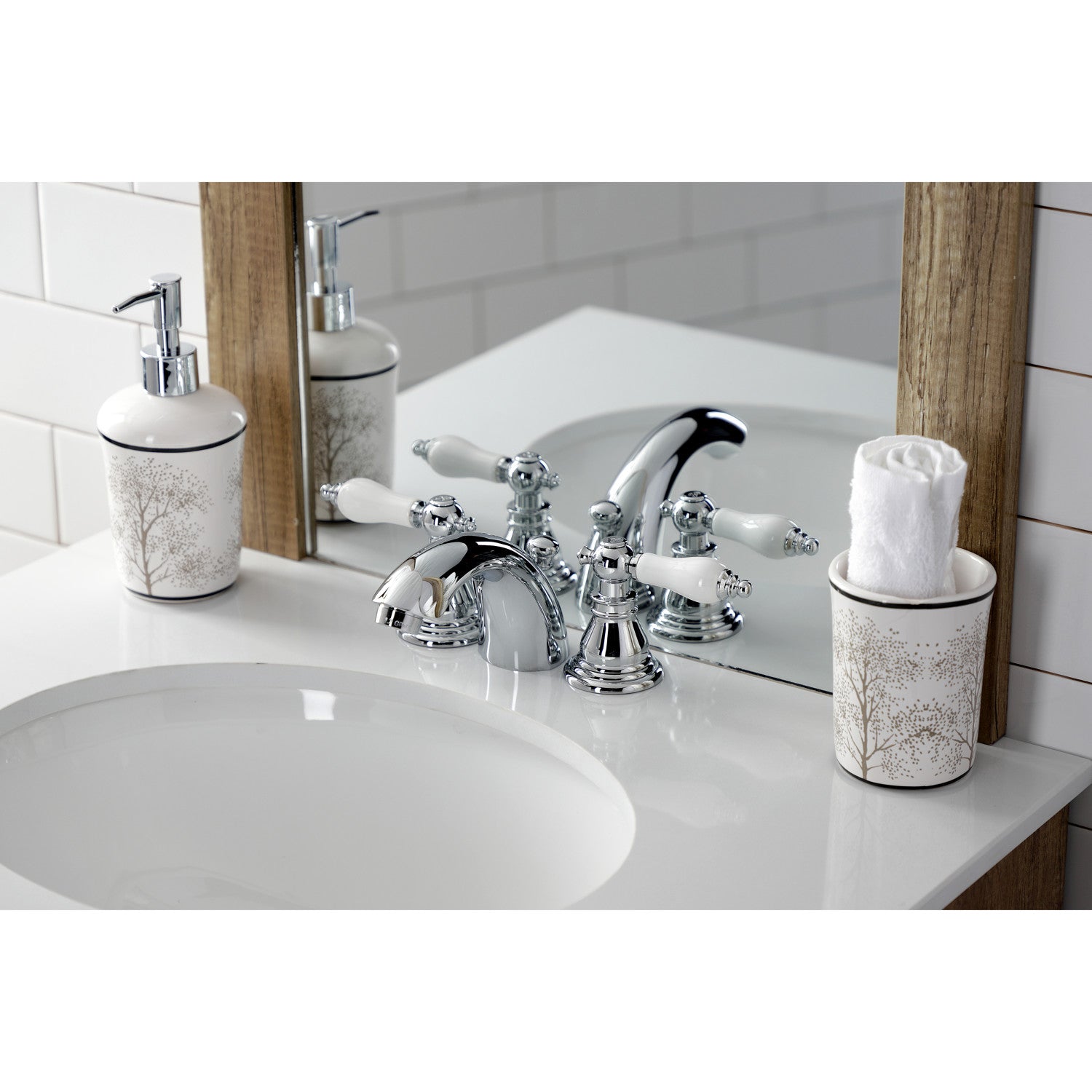 American Patriot KB951APL 3-Hole Mini Widespread Bathroom Faucet - Two Handle Deck Mount with Pop-Up Drain - Polished Chrome - Perfect for Small Bathroom Sinks and Vanities